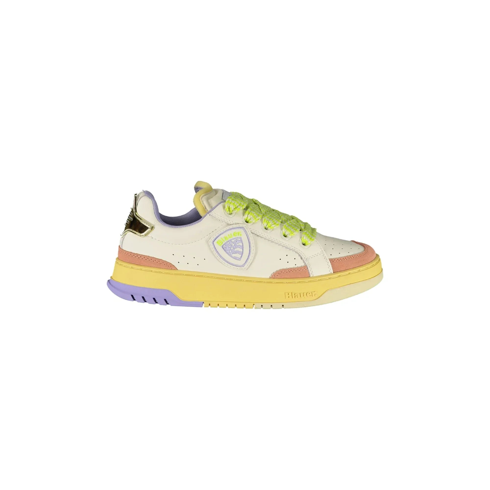 BLAUER Sneakers Donna Bianche con Lacci e Dettagli Colorati