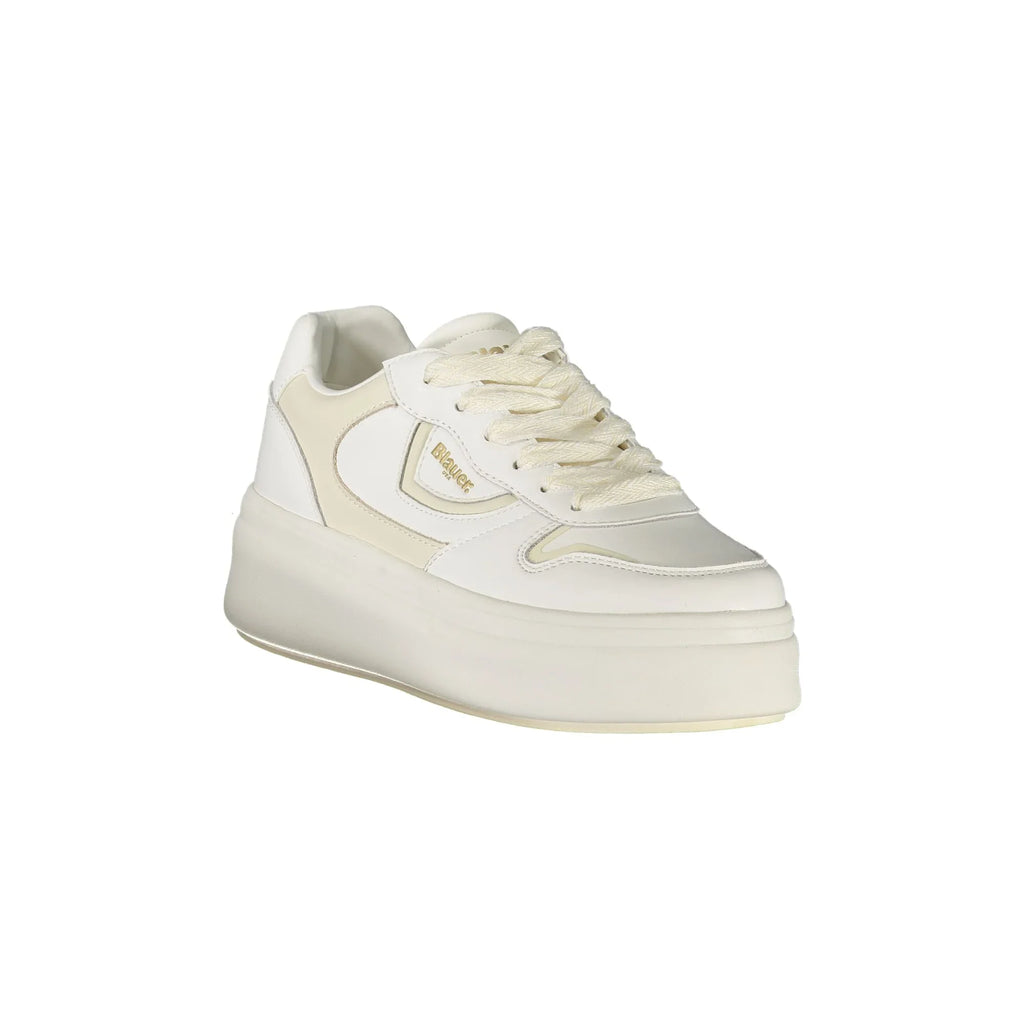 BLAUER Sneakers Donna Bianche con Lacci e Dettagli a Contrasto