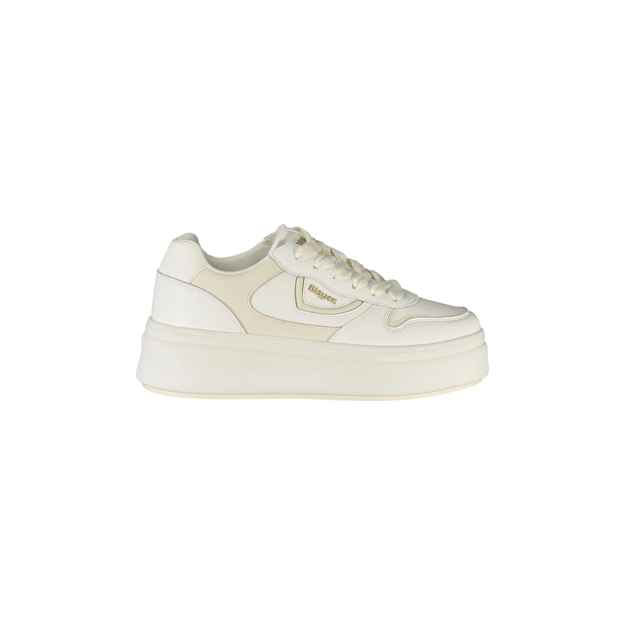 BLAUER Sneakers Donna Bianche con Lacci e Dettagli a Contrasto