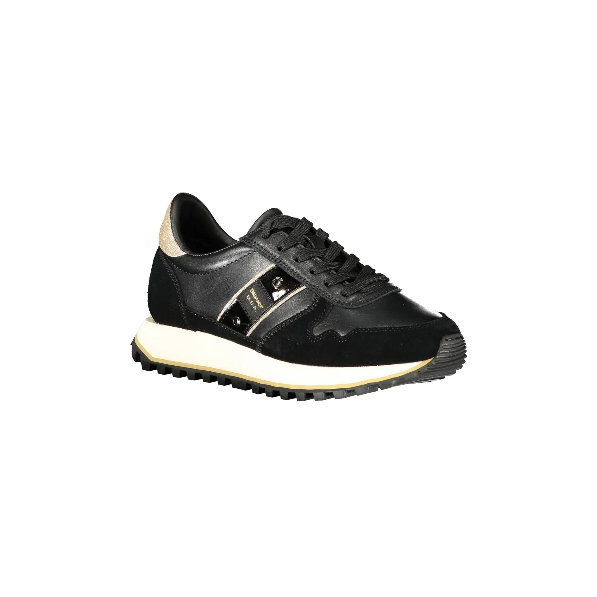 BLAUER Sneakers Donna Nere con Lacci e Dettagli in Oro