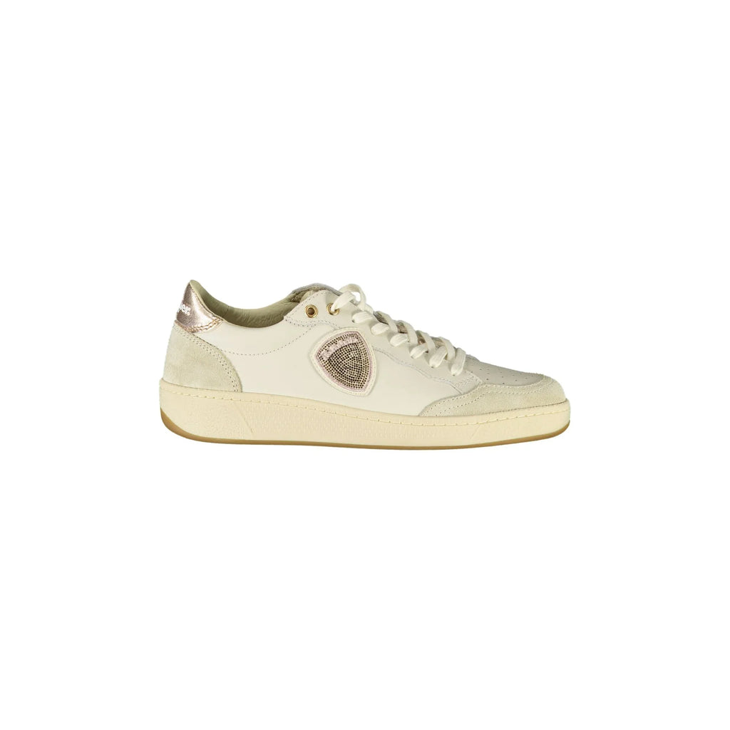 BLAUER Sneakers Donna Bianche con Lacci e Dettagli in Bronzo