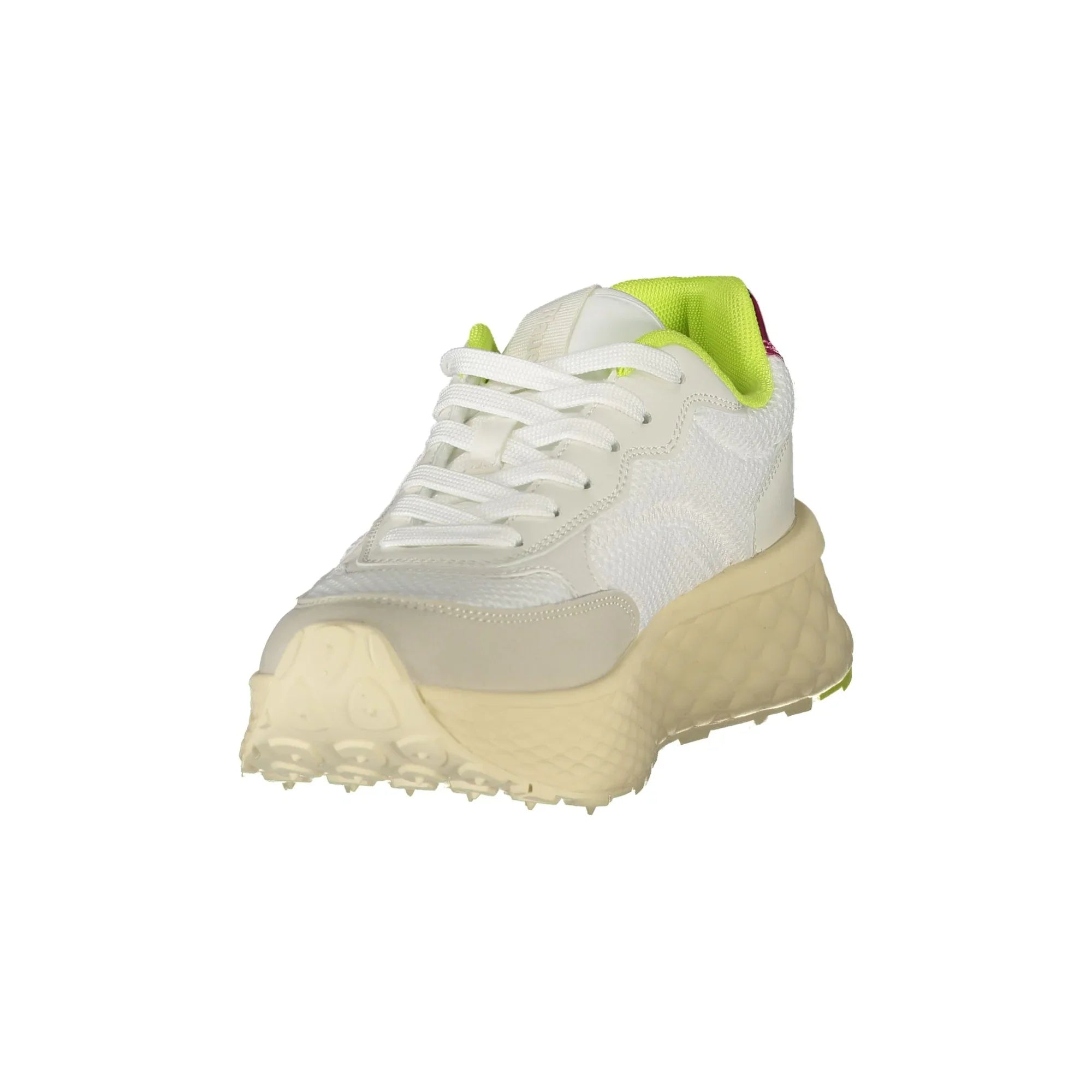BLAUER Sneakers Donna Bianche con Lacci e Dettagli Verde/Fuxia