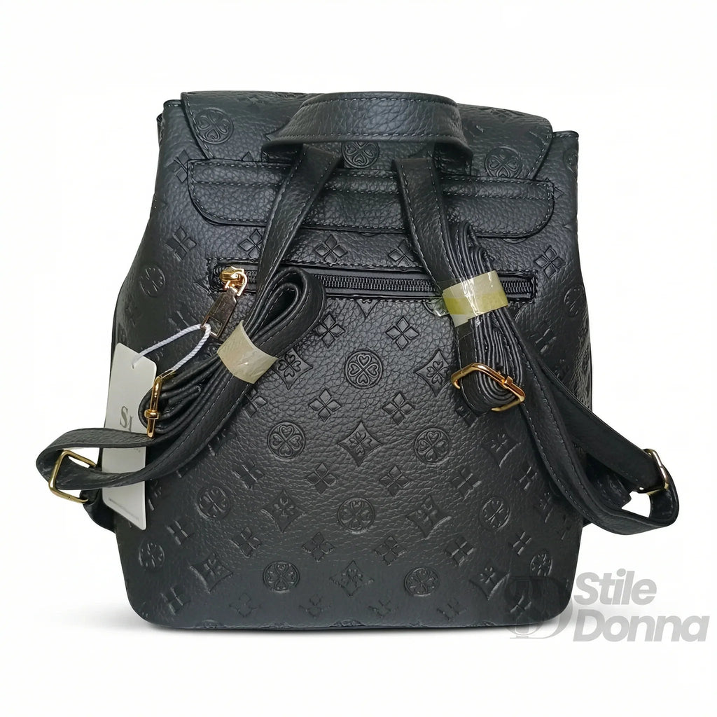 Zaino Da Donna In Pelle Grigia Pratico E Raffinato Con Spallacci Imbottiti Per Uso Urbano E Professionale