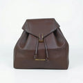 Zaino In Pelle Marrone Con Finiture Dorate