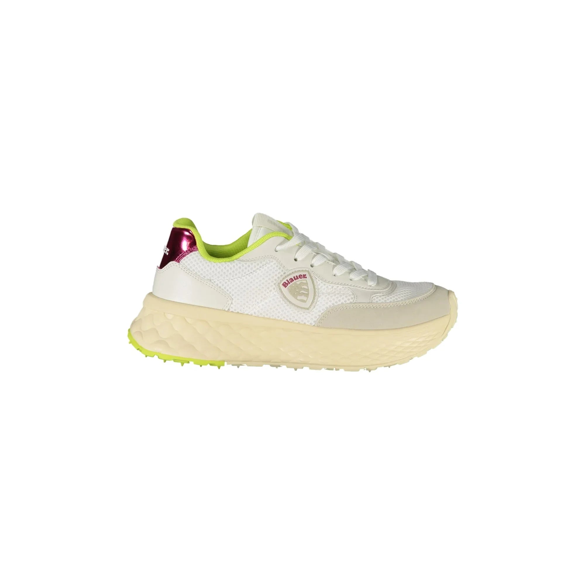 BLAUER Sneakers Donna Bianche con Lacci e Dettagli Verde/Fuxia