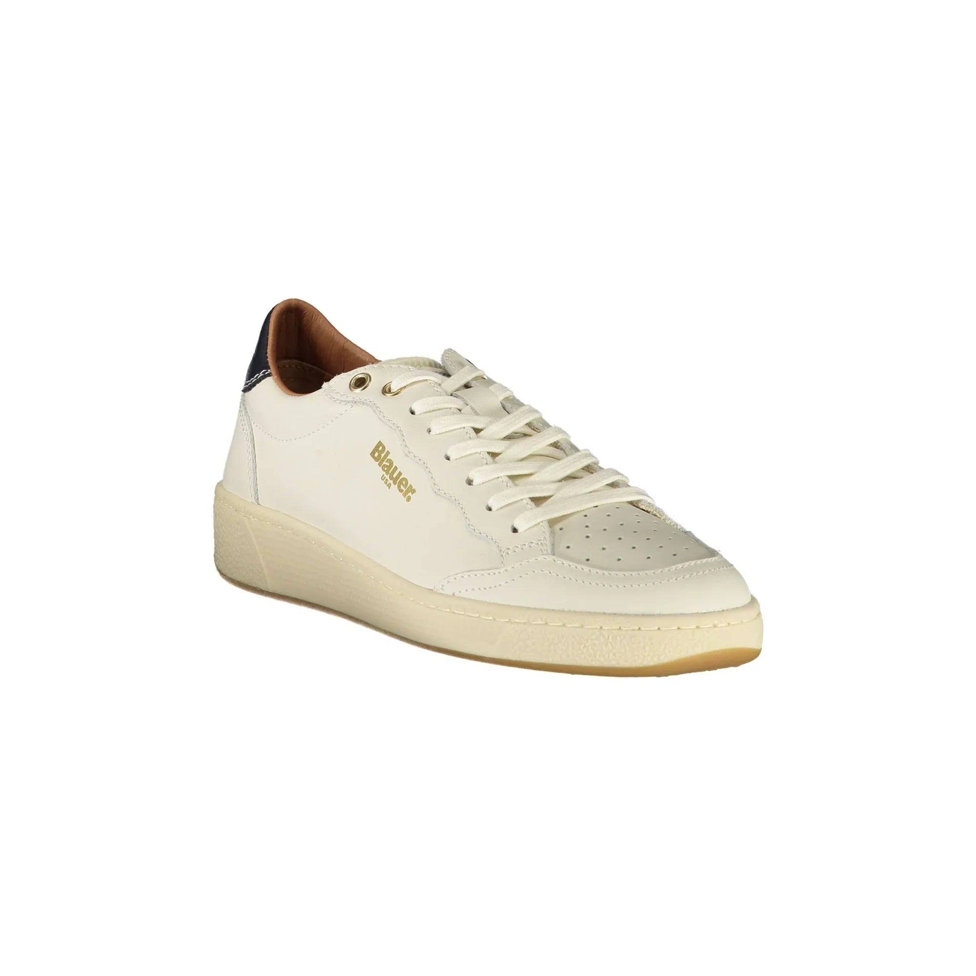 BLAUER Sneakers Donna Bianche con Lacci e Dettagli a Contrasto Nero