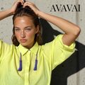 Camicia Mare & Città con cintura in cordoncino + nappine ★ Lime