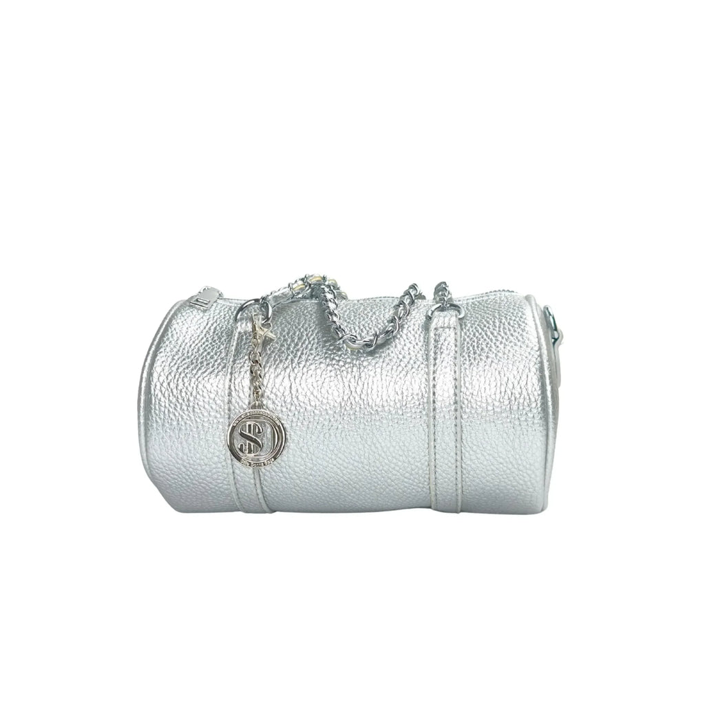 Borsa a Cilindro con Doppio Manico in EcoPelle Resistente, Design Architettonico Compatto