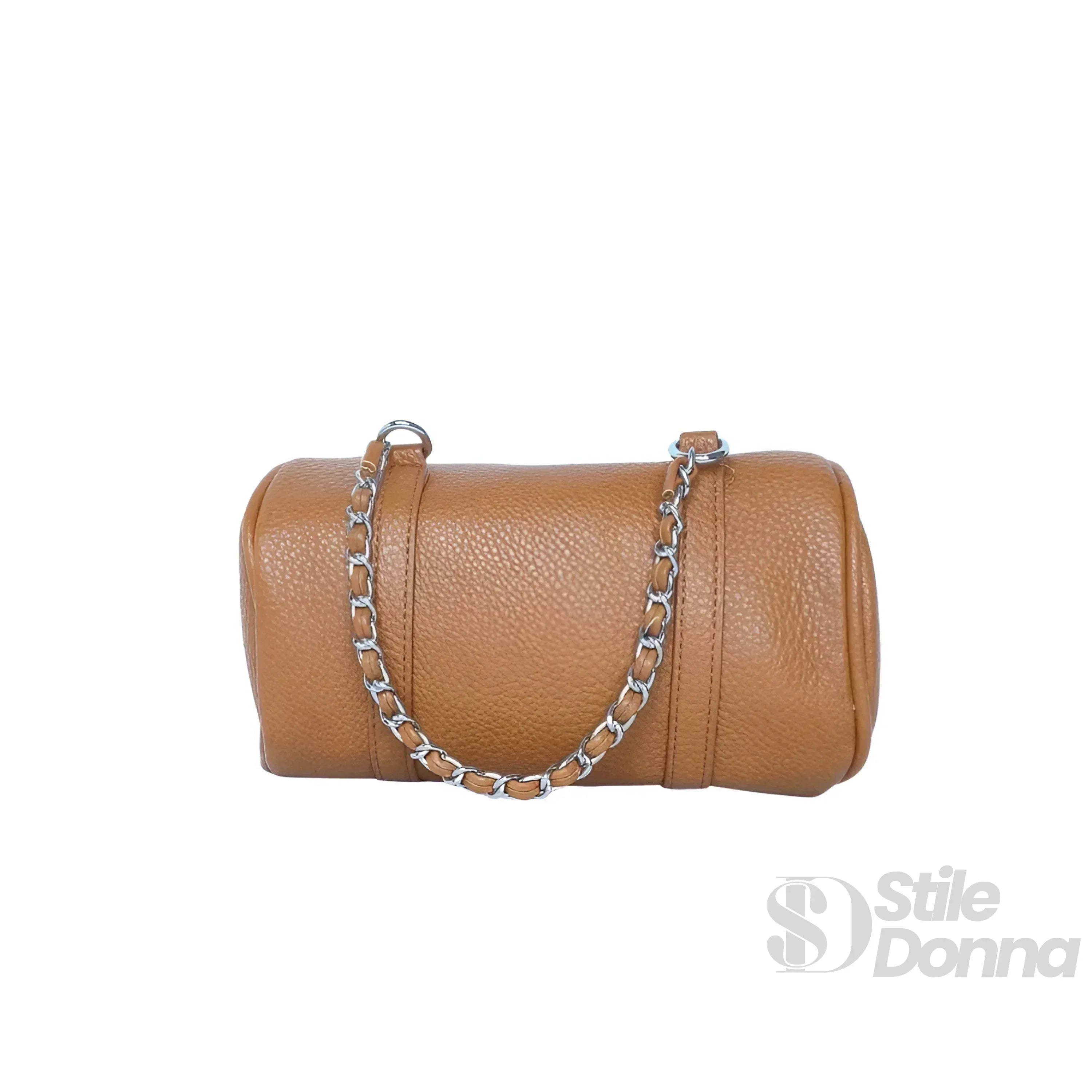 Borsa a Cilindro con Doppio Manico in EcoPelle Resistente, Design Architettonico Compatto