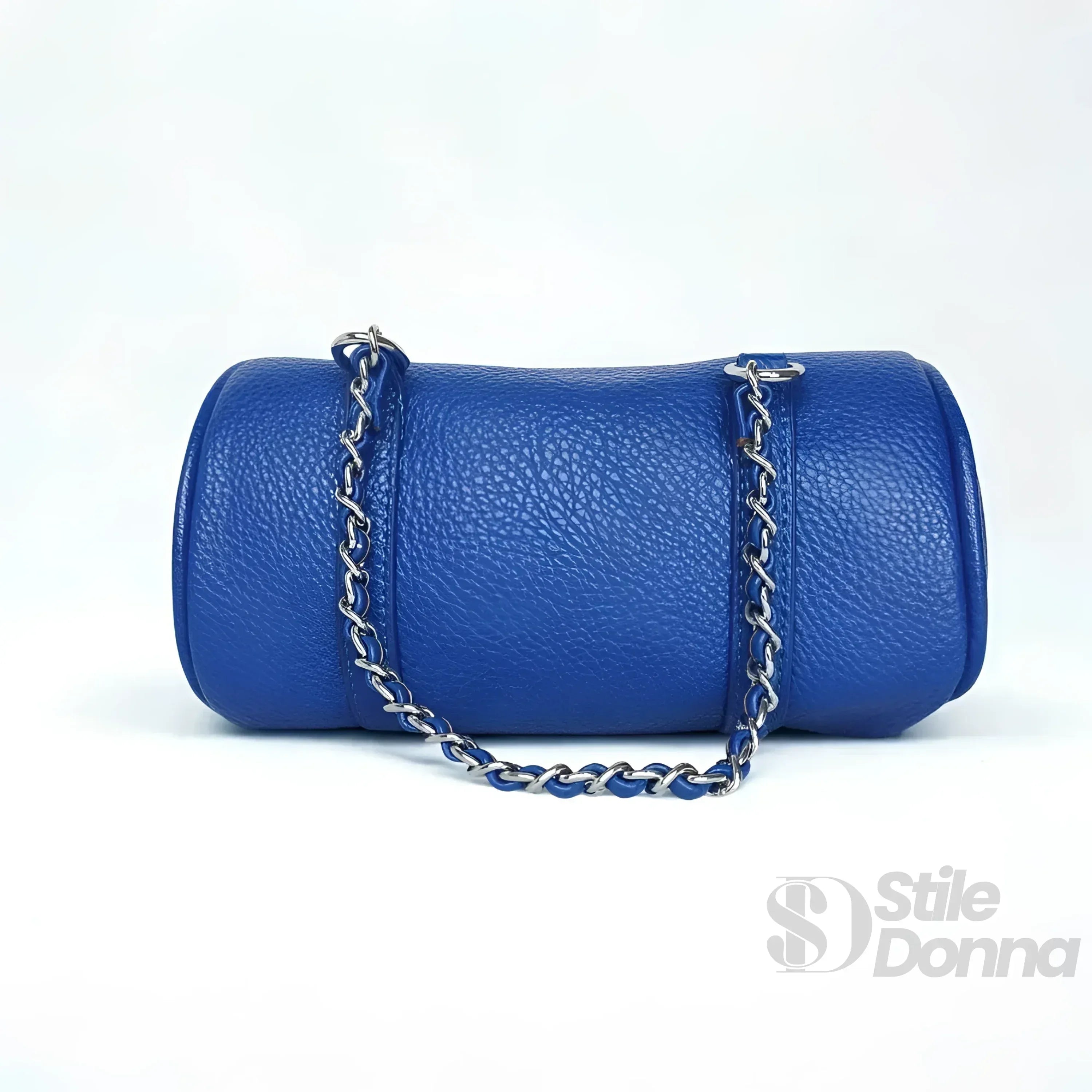 Borsa a Cilindro con Doppio Manico in EcoPelle Resistente, Design Architettonico Compatto