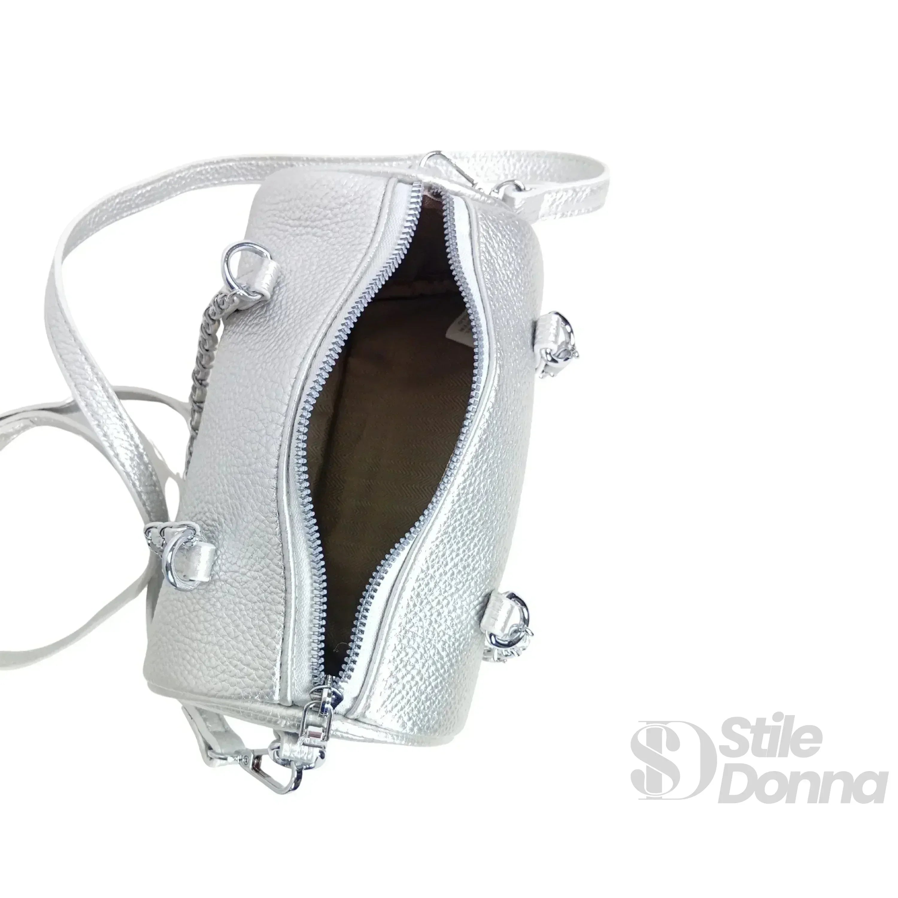 Borsa a Cilindro con Doppio Manico in EcoPelle Resistente, Design Architettonico Compatto