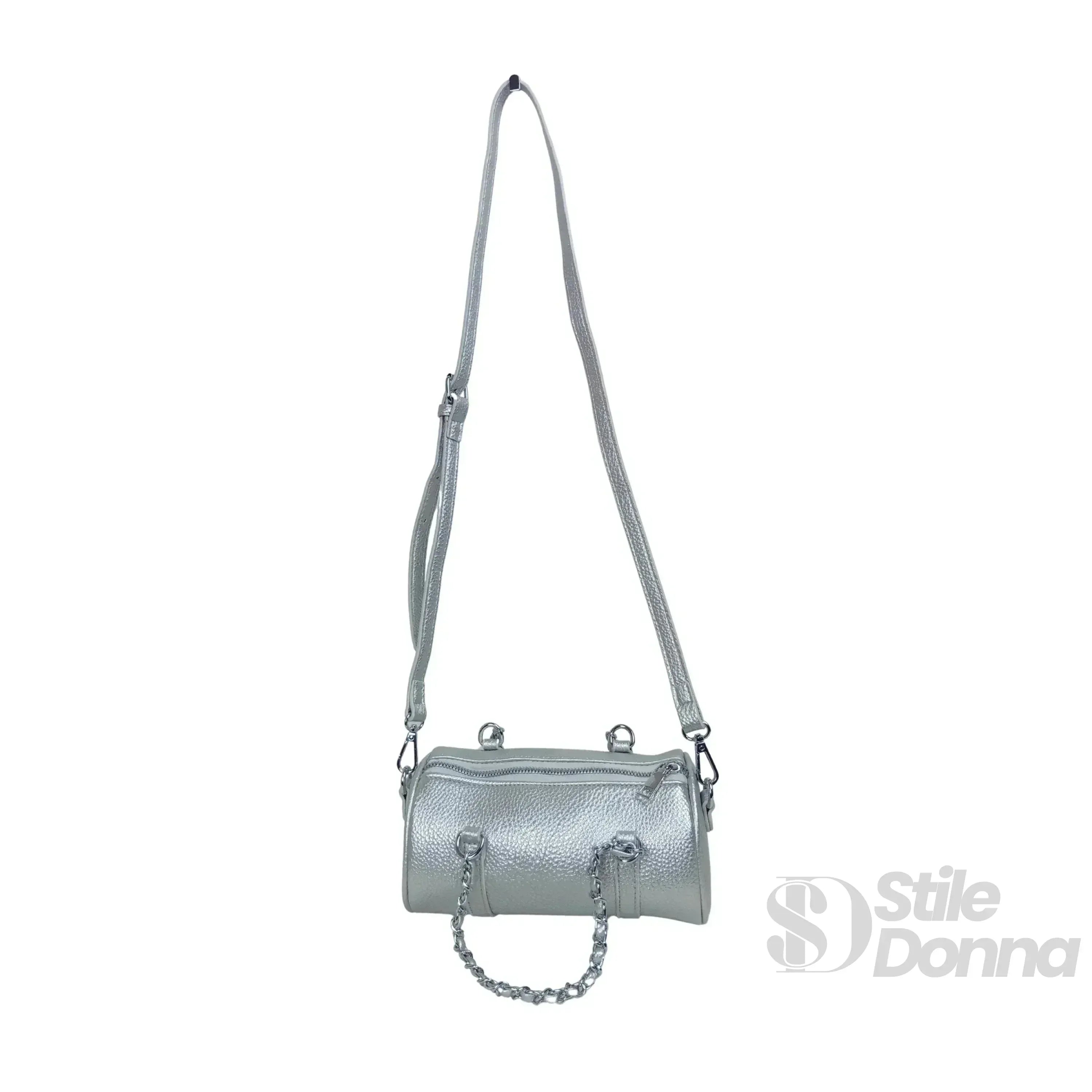 Borsa a Cilindro con Doppio Manico in EcoPelle Resistente, Design Architettonico Compatto