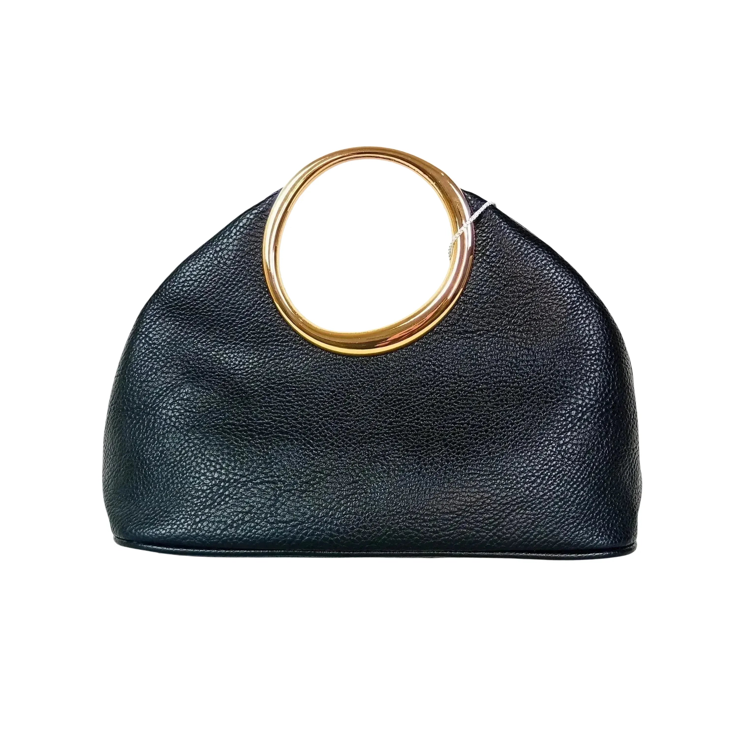 Borsa A Mano In Ecopelle Con Manico Circolare Oro