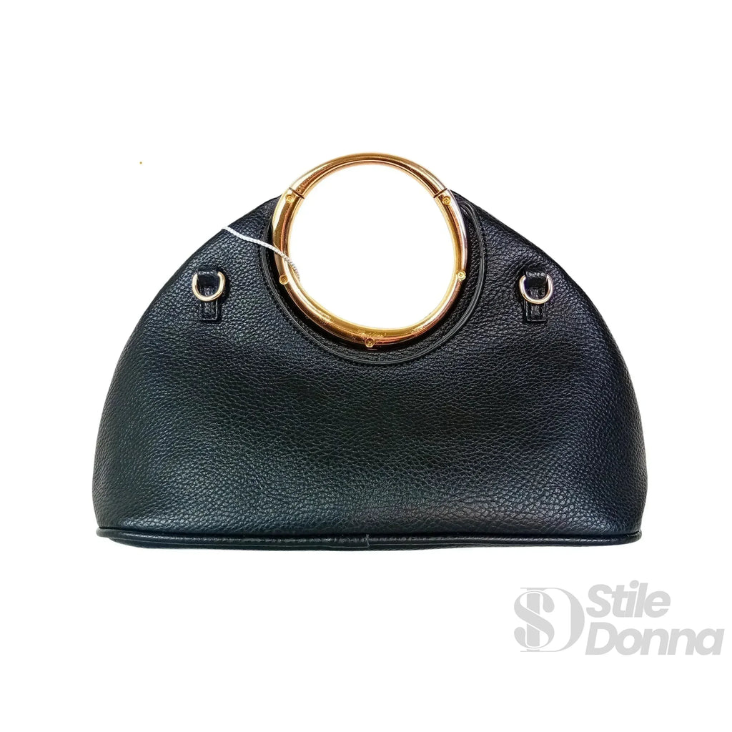 Borsa A Mano In Ecopelle Con Manico Circolare Oro
