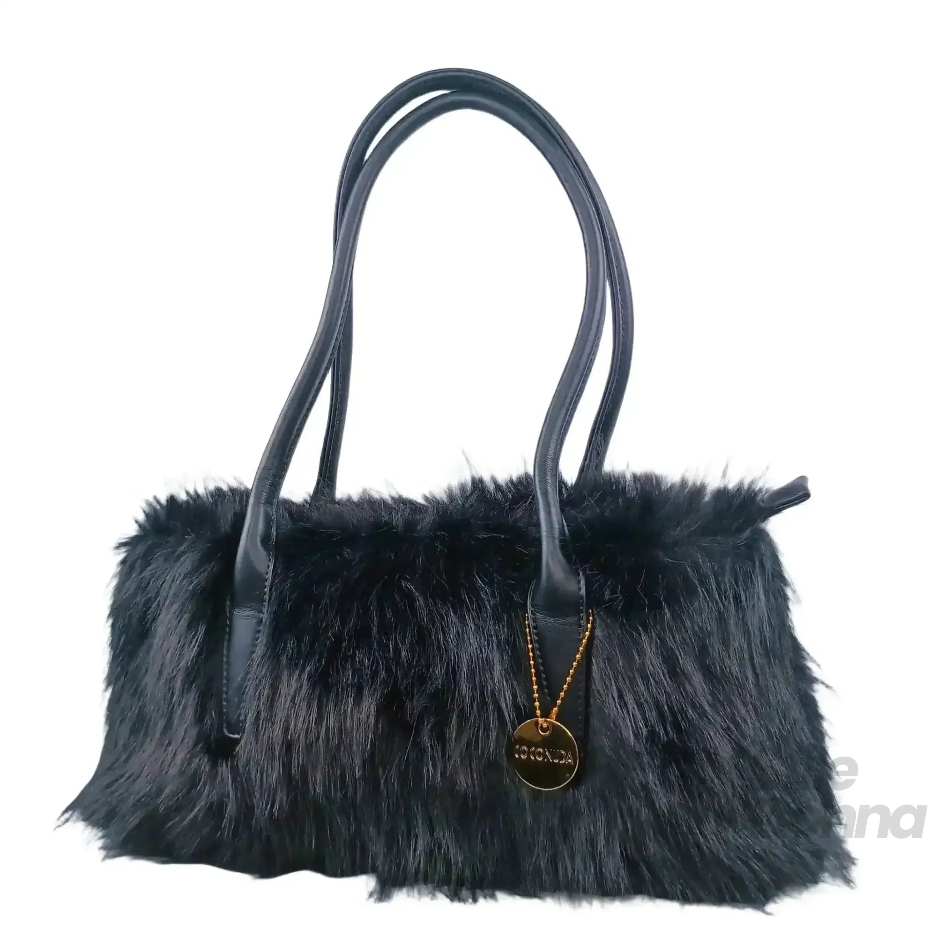 Borsa A Mano In Pelle E Pelliccia Sintetica Strutturata Con Interno Organizzatore Pratico
