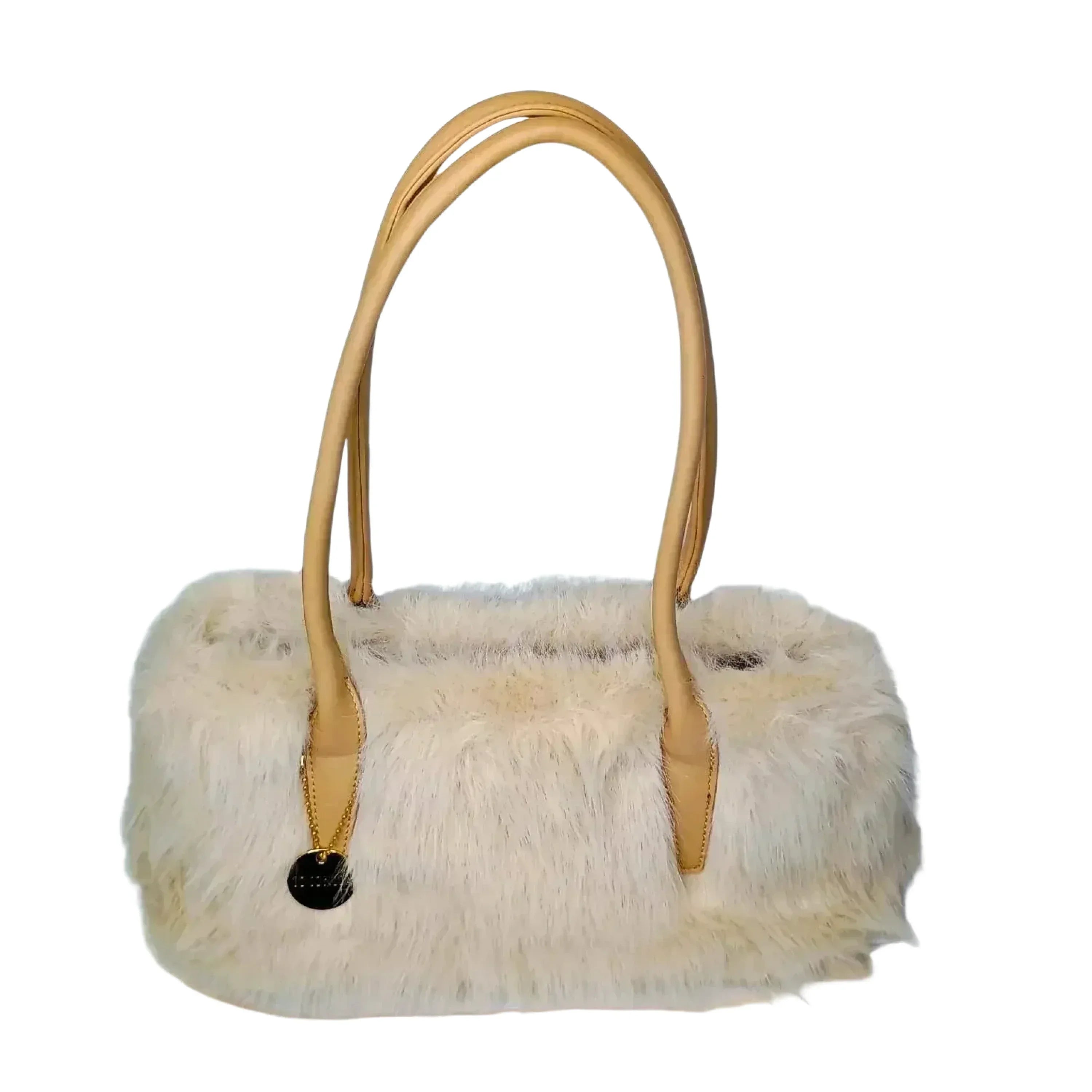 Borsa A Mano In Pelle E Pelliccia Sintetica Strutturata Con Interno Organizzatore Pratico