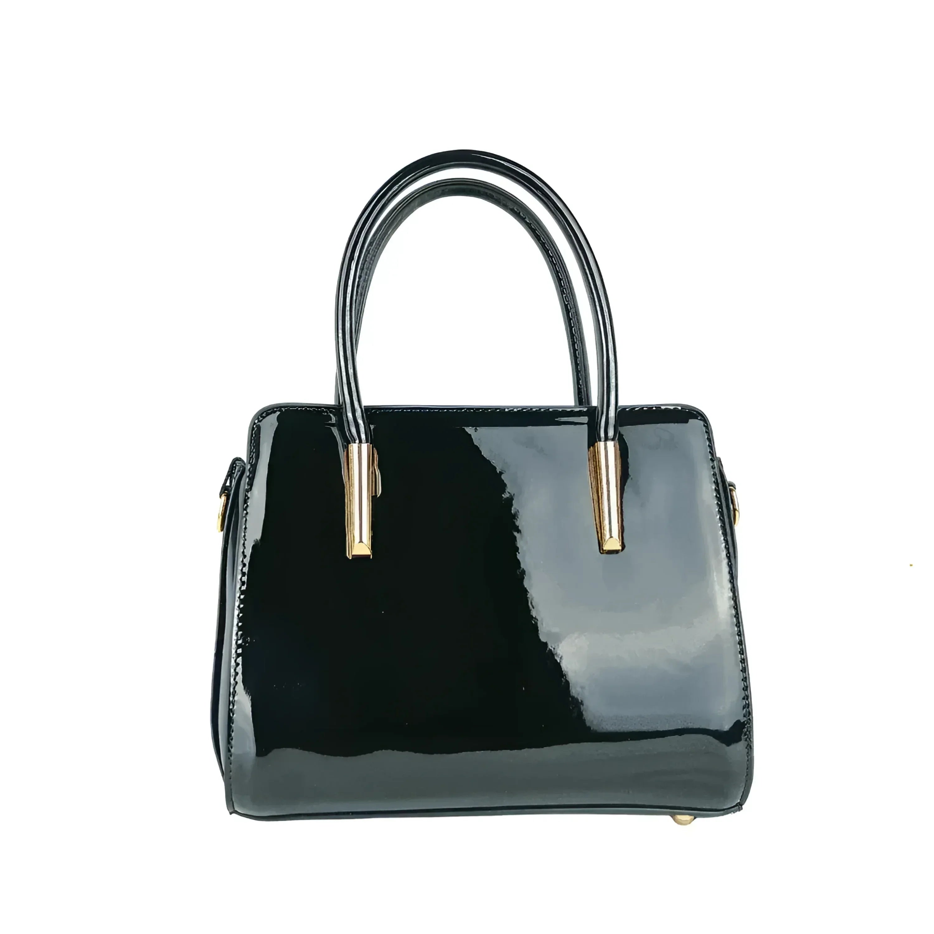 MS Borsa A Mano In Pelle Verniciata Lucida MS 7408 Con Dettagli In Metallo Dorato Per Uso Quotidiano