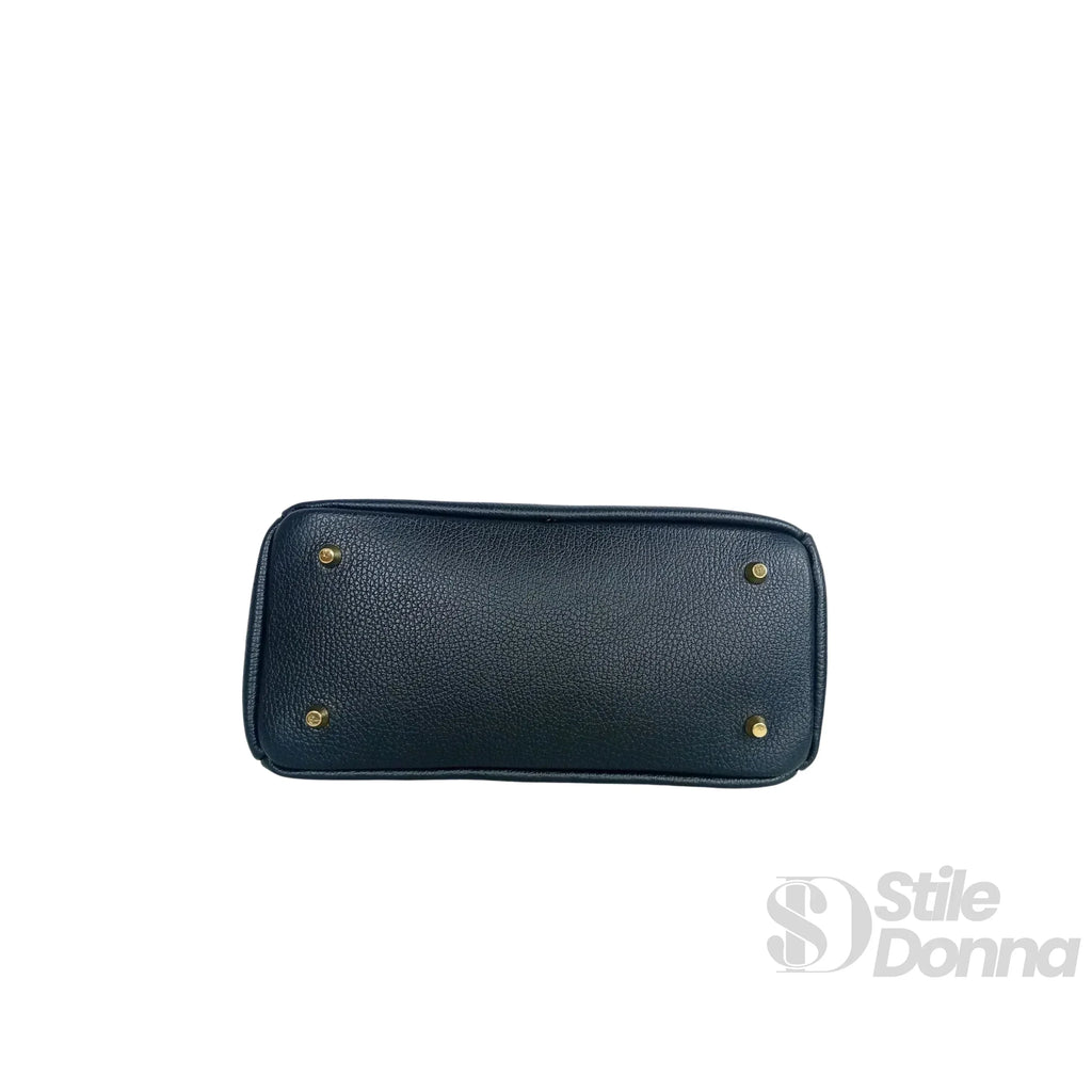 Borsa A Mano In Vera Pelle Con Hardware Dorato Made In Italy Interno In Microfibra Antistrappo