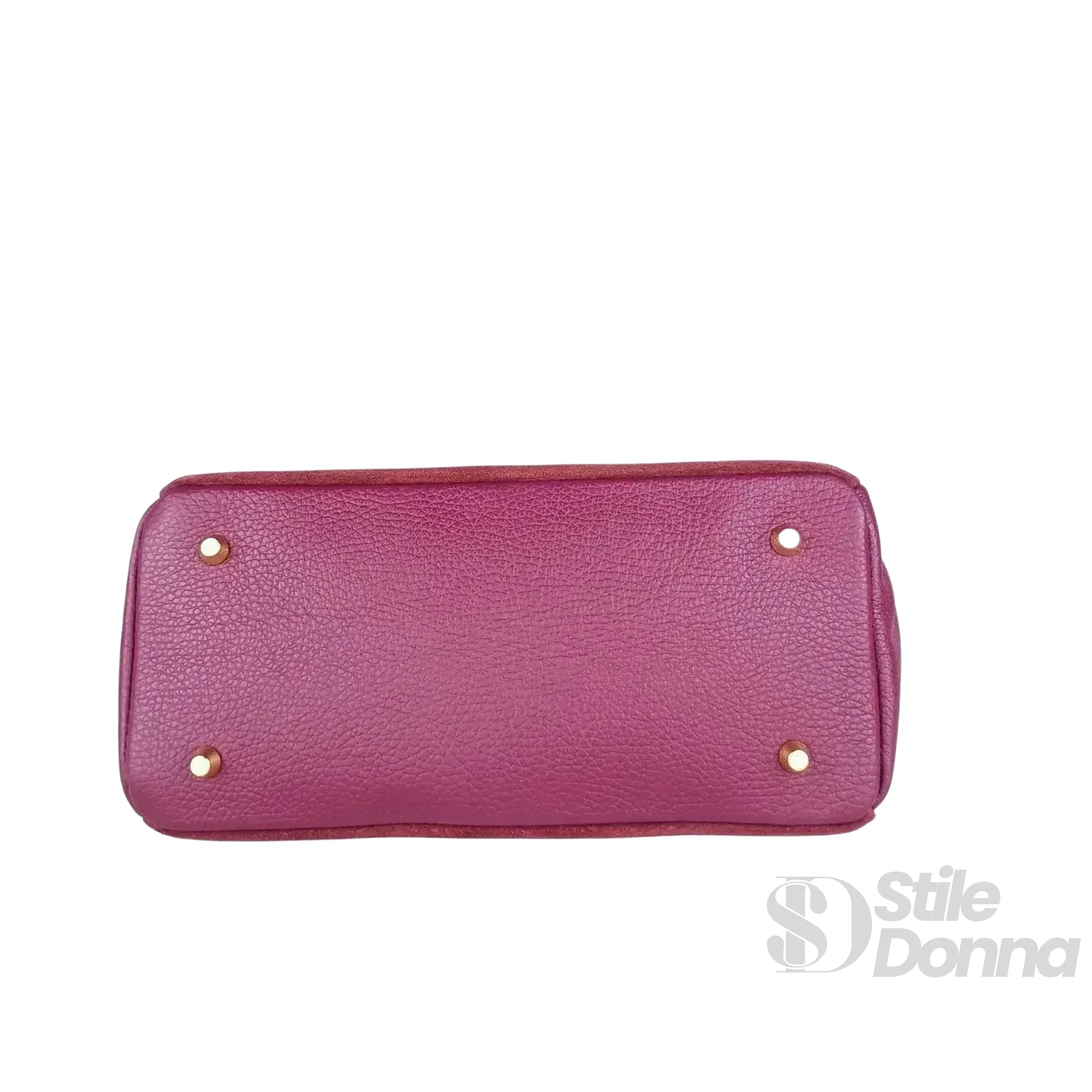 Velinara Borsa A Mano In Vera Pelle Scamosciata Bordeaux Modello Artigianale Italiano Con Finiture Dorate