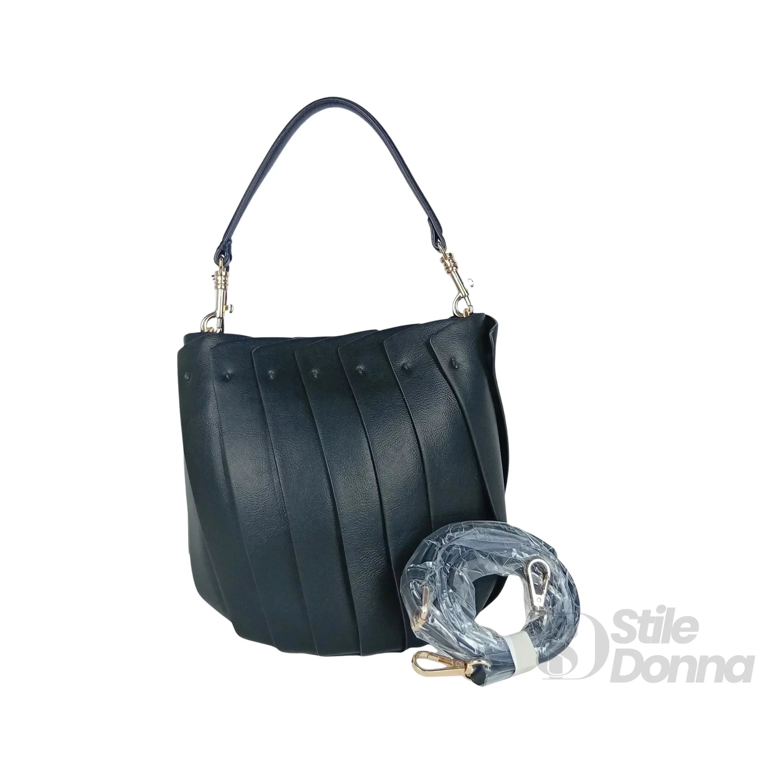 Bloom Borsa A Secchiello Bucket Tote In Pelle PU Con Finiture Dorate Per Uso Quotidiano Stile Professionale