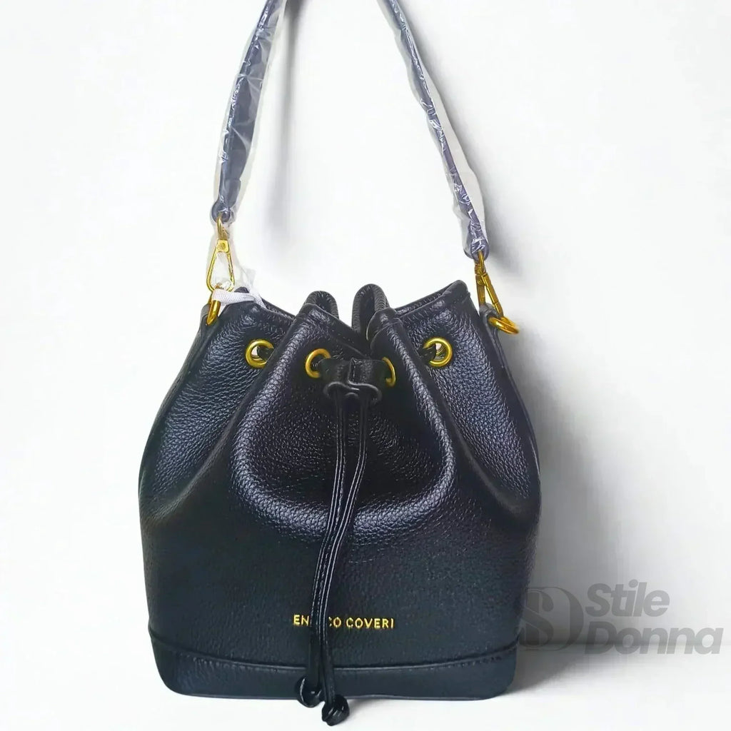 Enrico Coveri Borsa A Secchiello In PU Rosa Acceso Con Dettagli Neri MS 3271 Capiente