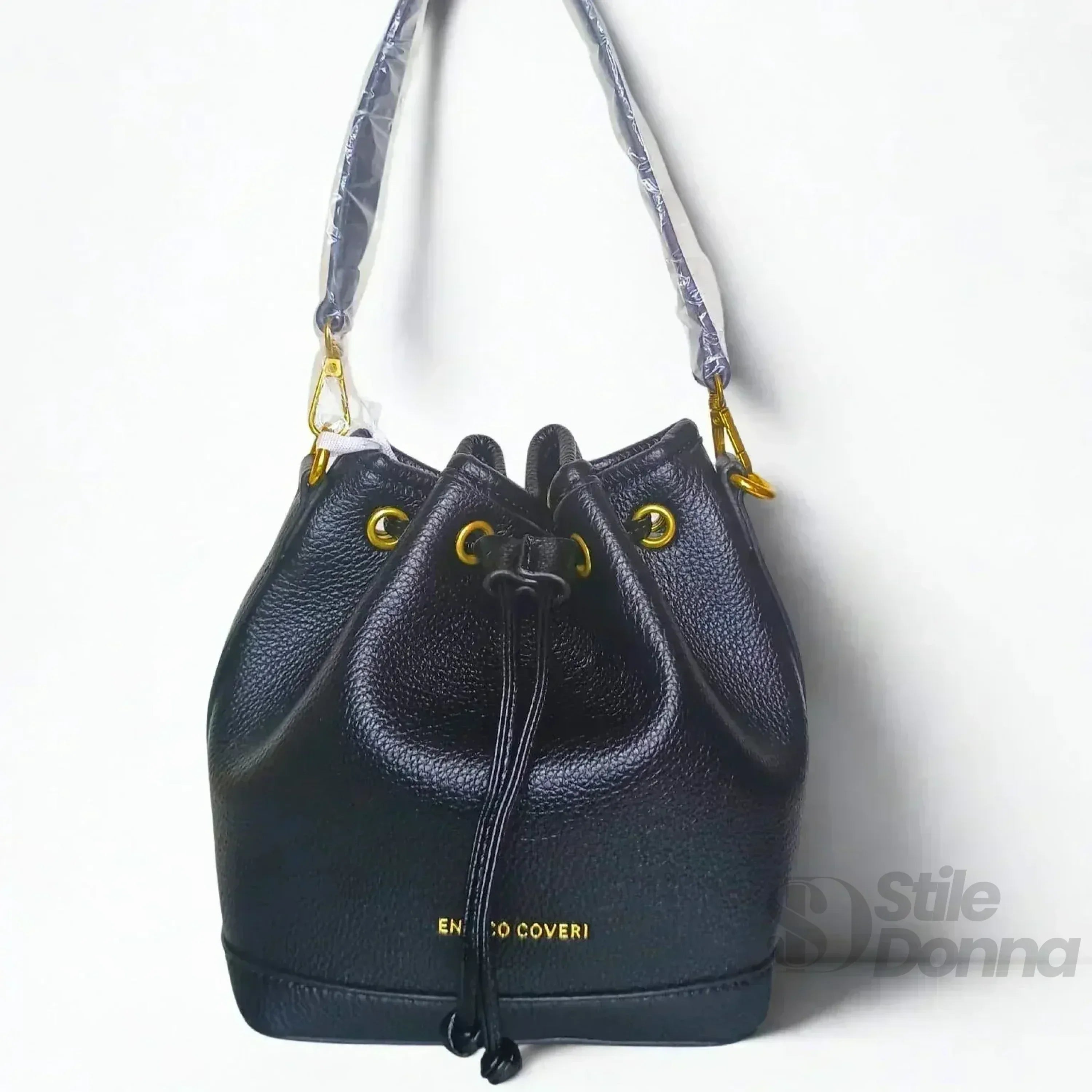Enrico Coveri Borsa A Secchiello In PU Rosa Acceso Con Dettagli Neri MS 3271 Capiente