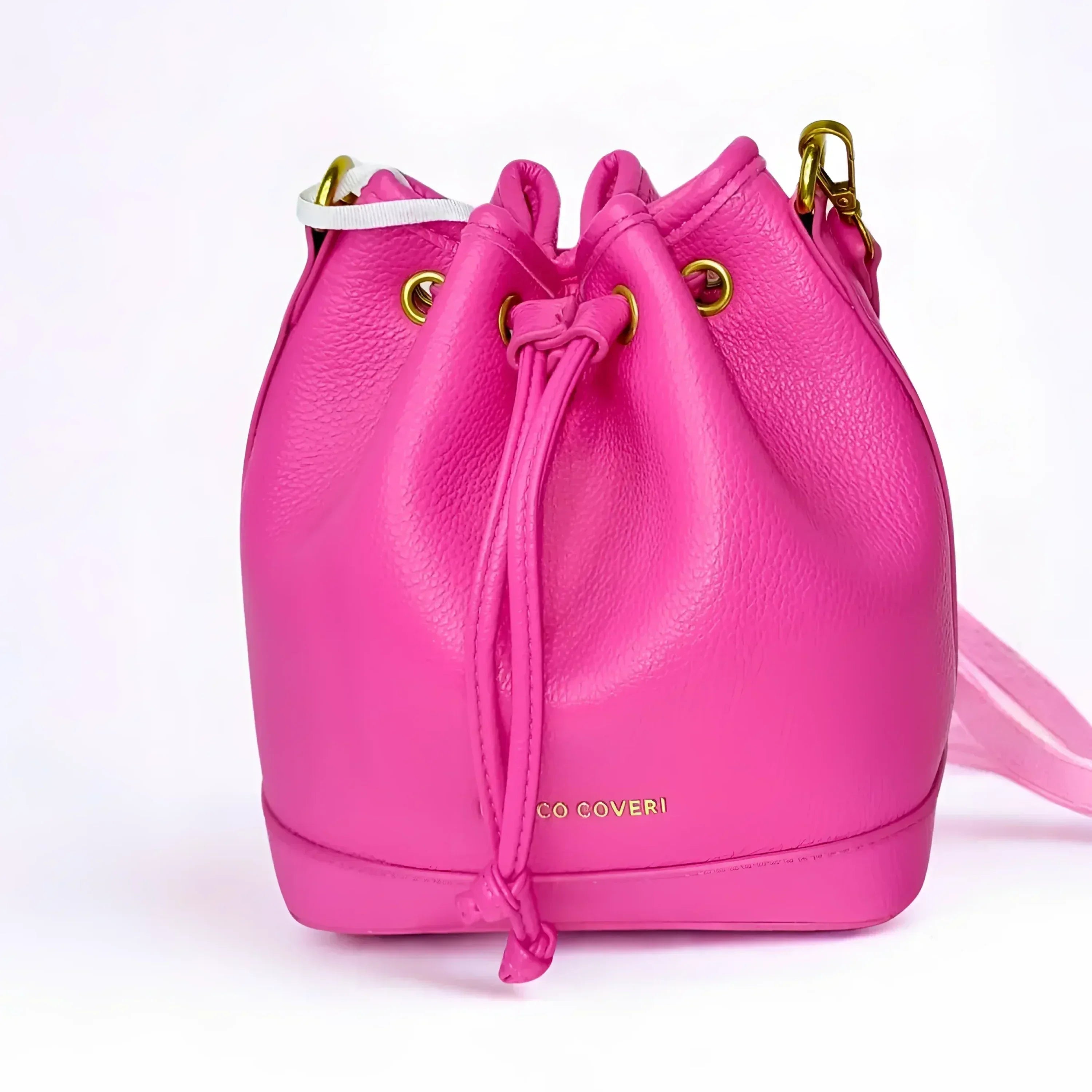 Enrico Coveri Borsa A Secchiello In PU Rosa Acceso Con Dettagli Neri MS 3271 Capiente
