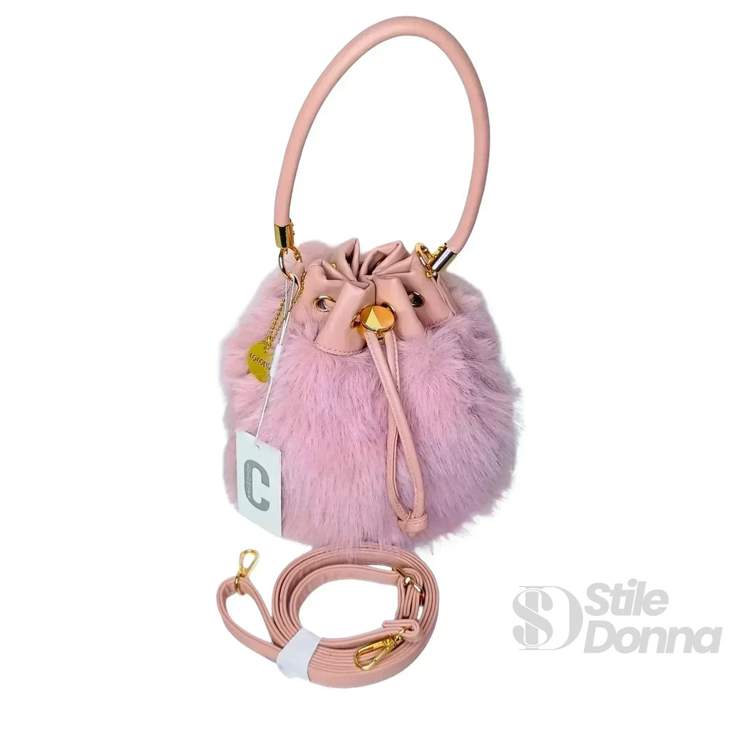 Coconuda Borsa A Secchiello In Pelliccia Sintetica Al 100 Modello MS1519 Stile Contemporaneo
