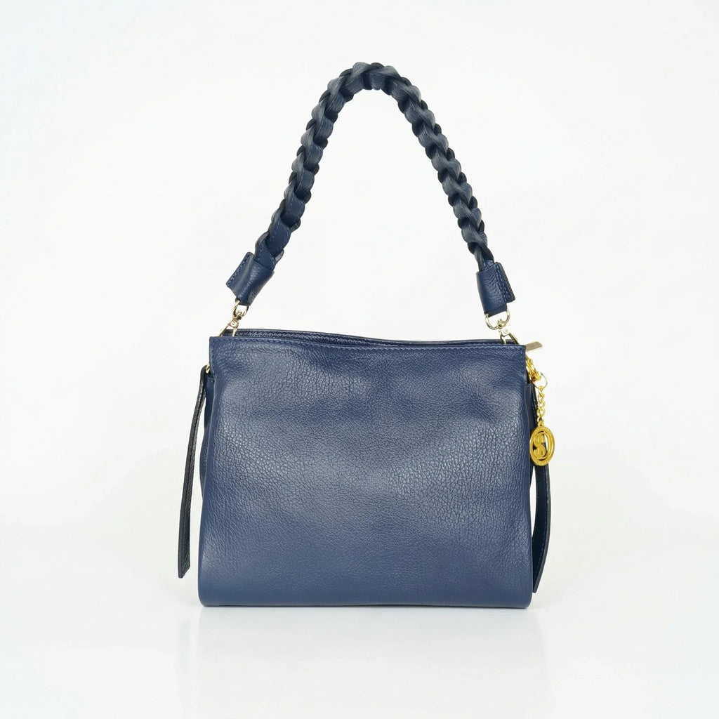 Amora Borsa a Spalla Classico in Pelle Blu