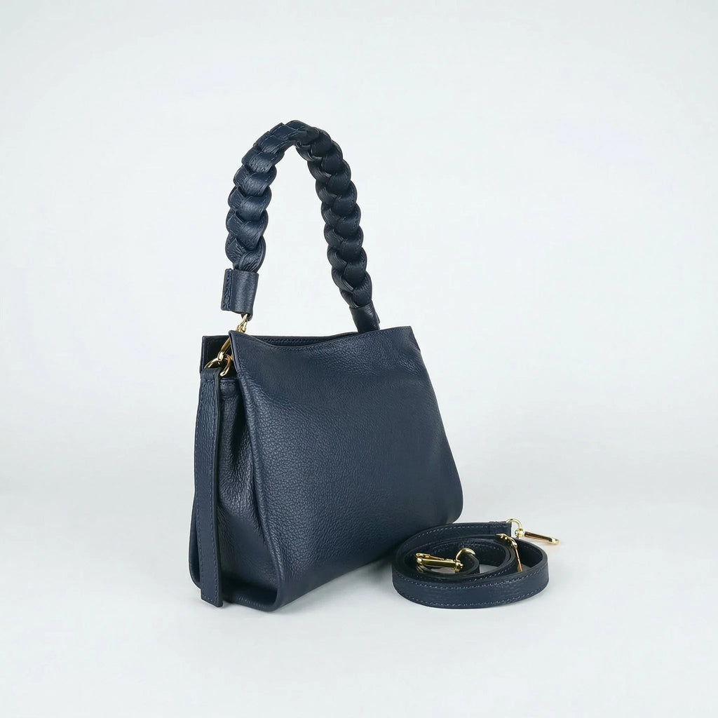 Amora Borsa a Spalla Classico in Pelle Blu