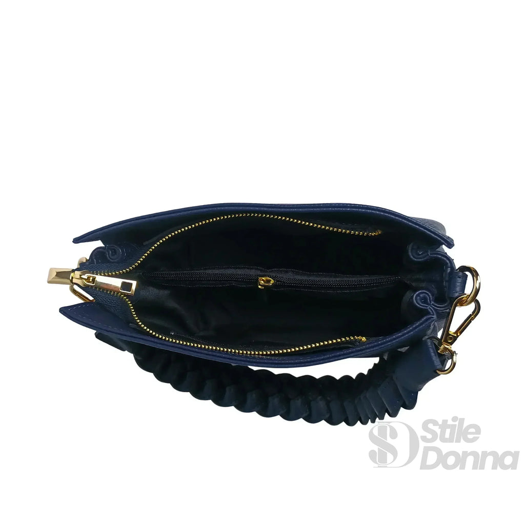 Amora Borsa a Spalla Classico in Pelle Blu