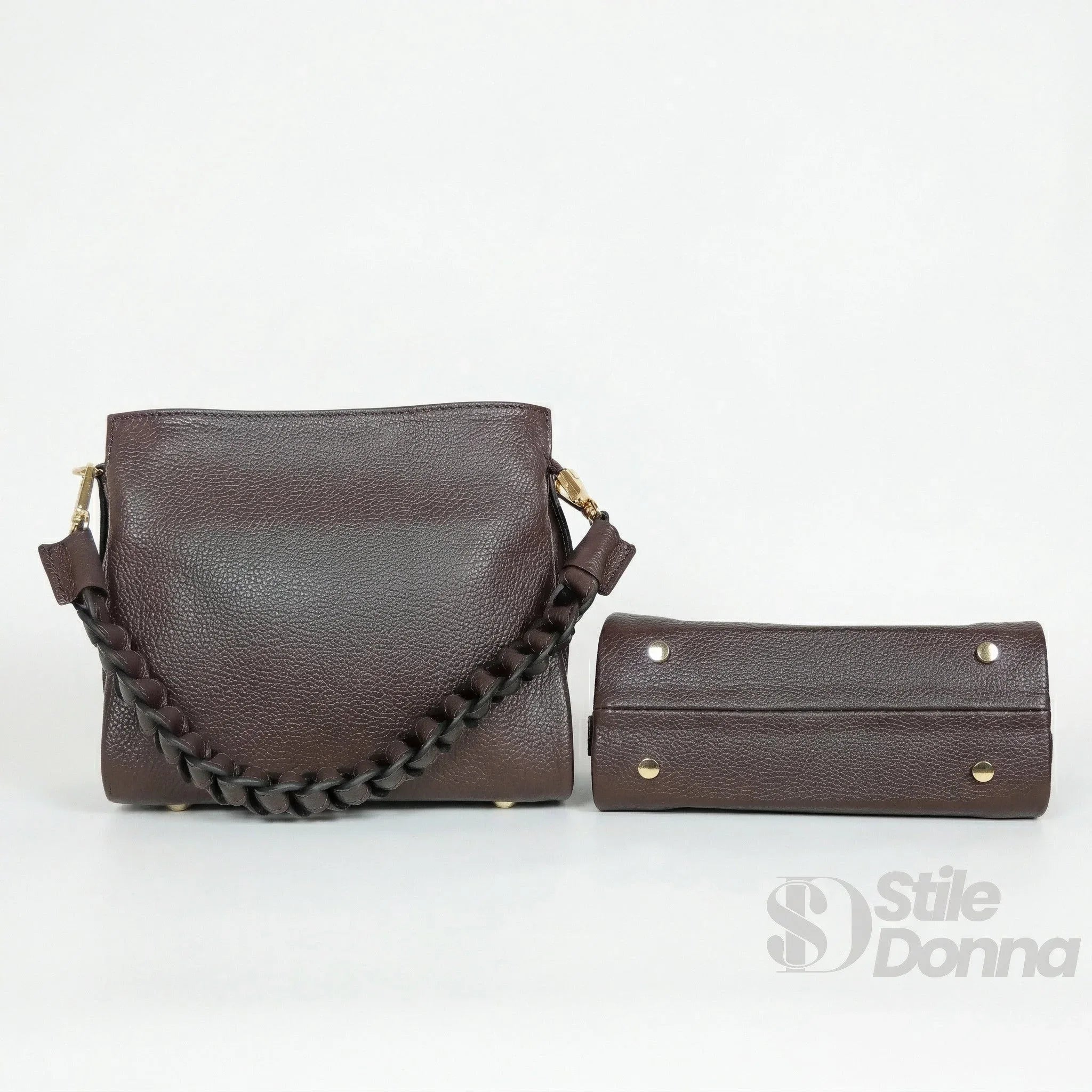 Amora Borsa a Spalla Classico in Pelle Blu