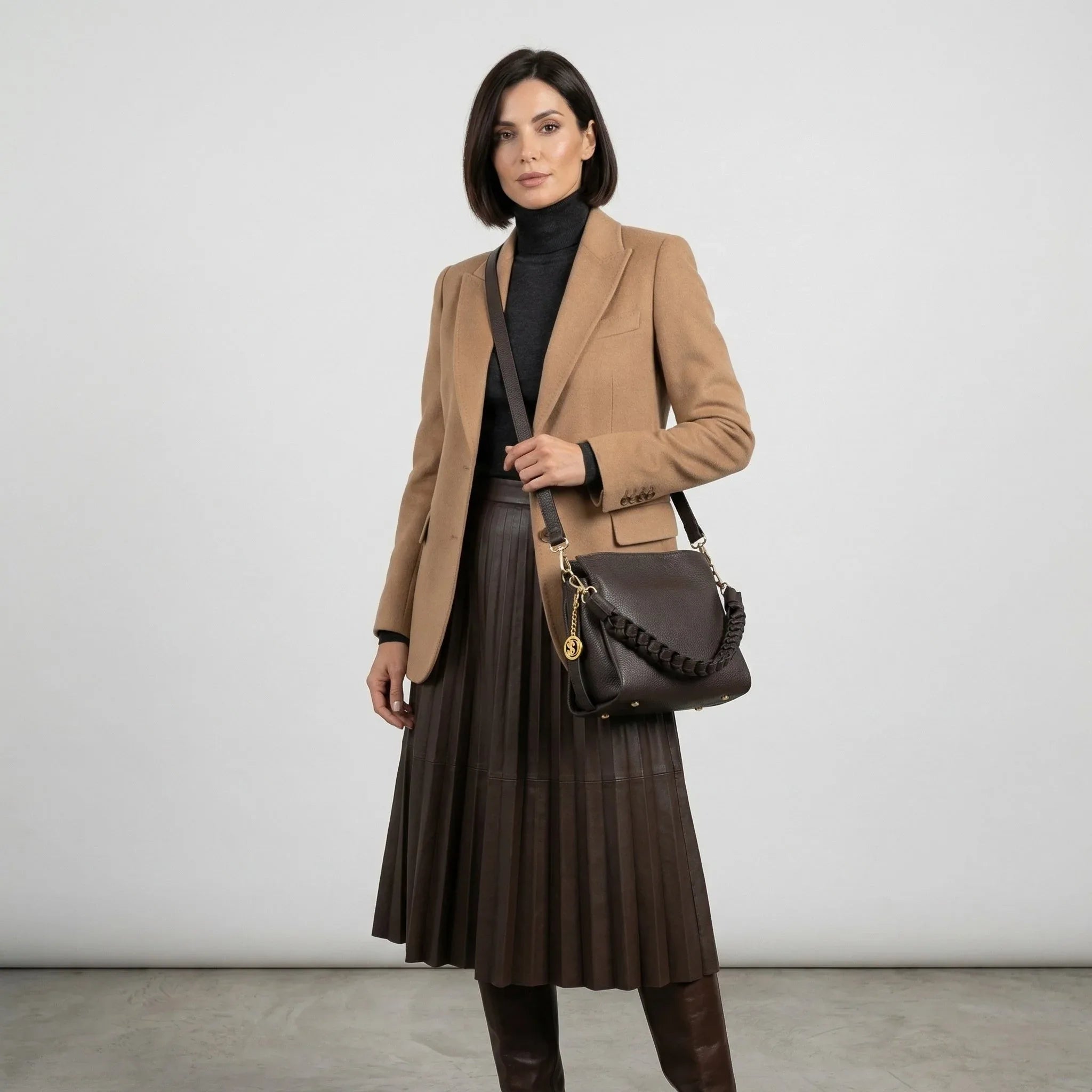 Amora Borsa a Spalla Classico in Pelle Blu