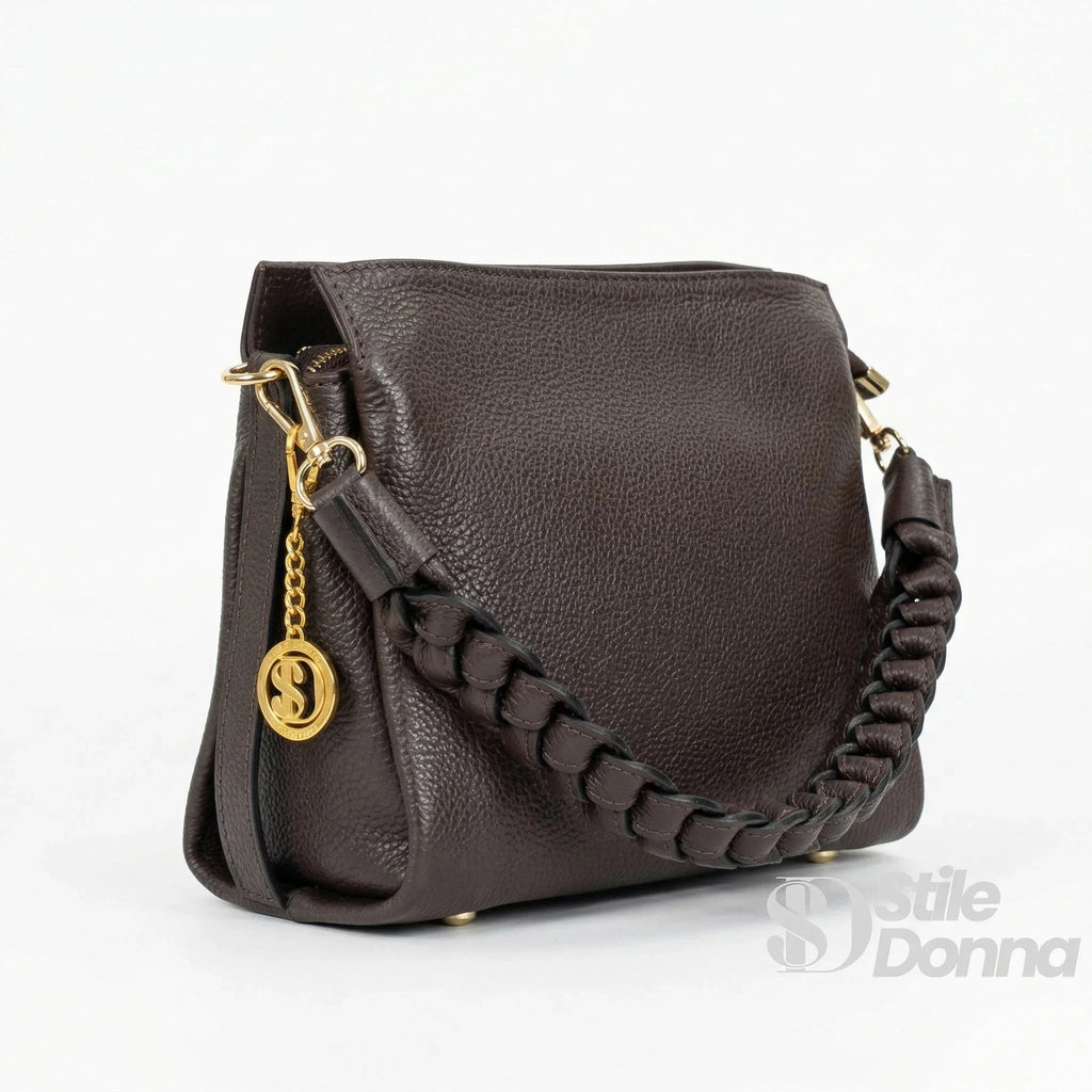 Amora Borsa a Spalla Classico in Pelle Blu