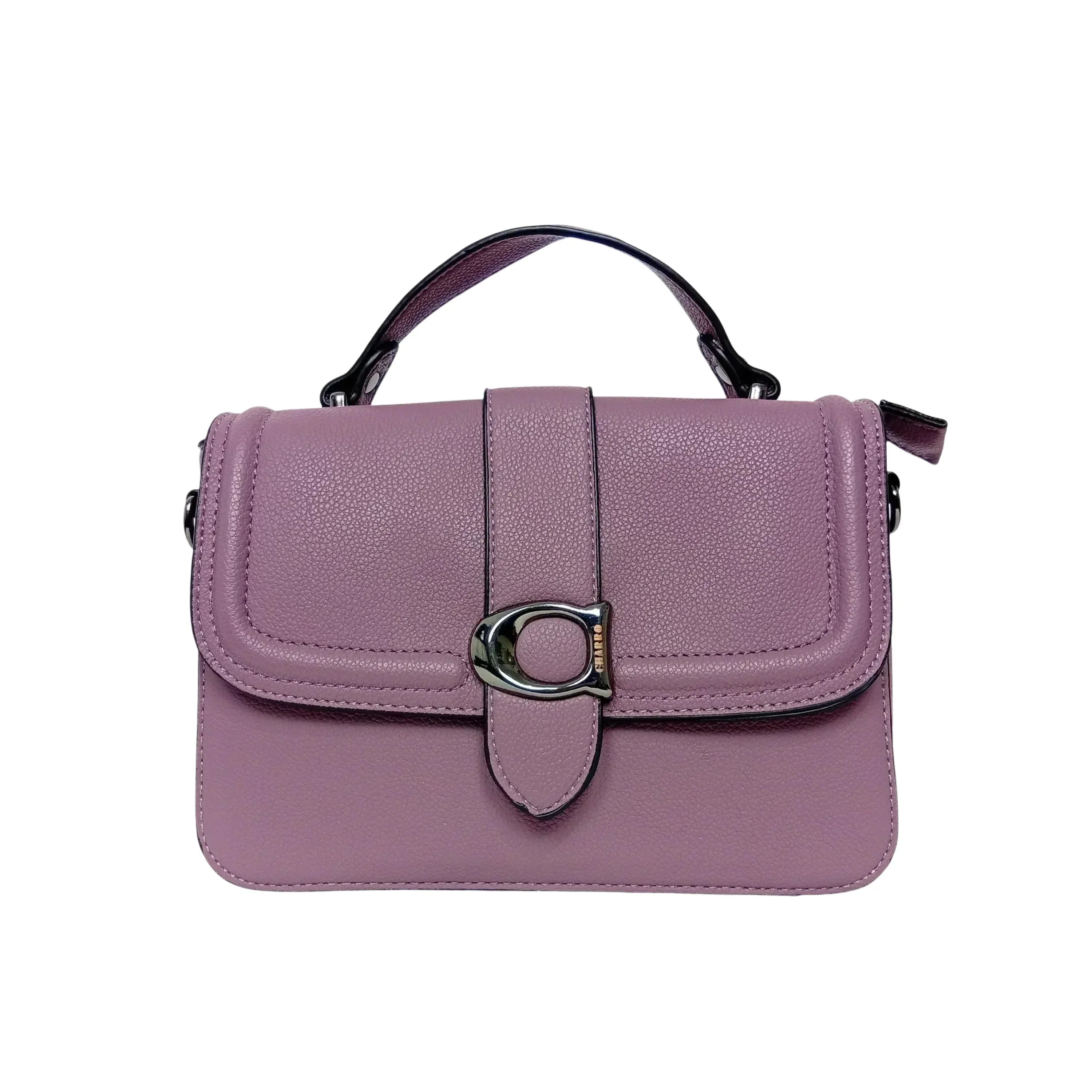 Borsa A Spalla Rigida In Ecopelle Con Texture Morbida Interno In Tessuto Design Minimalista