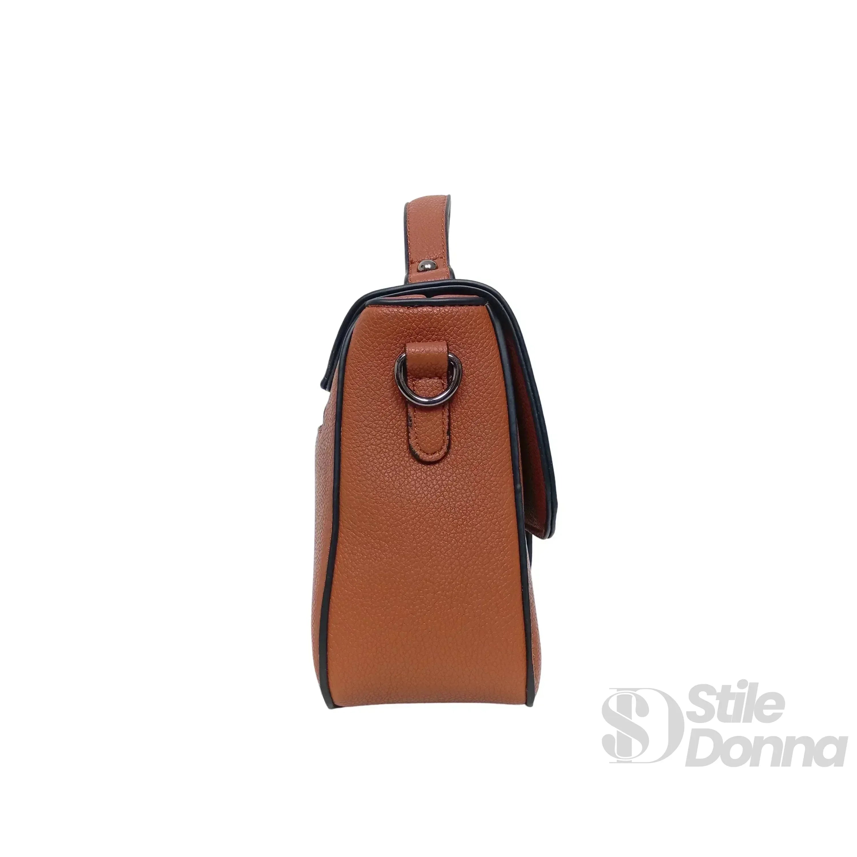 Borsa A Spalla Rigida In Ecopelle Con Texture Morbida Interno In Tessuto Design Minimalista
