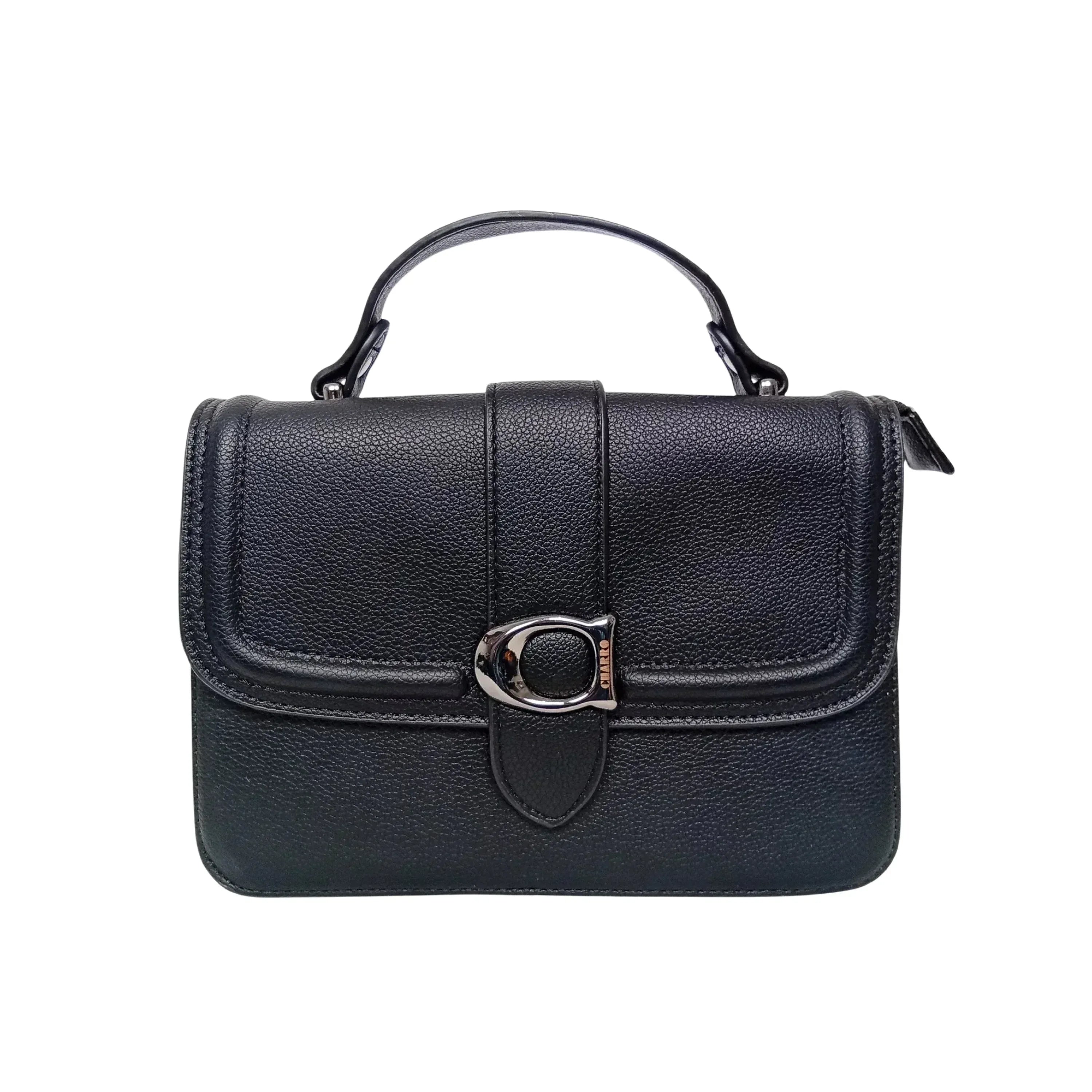 Borsa A Spalla Rigida In Ecopelle Con Texture Morbida Interno In Tessuto Design Minimalista