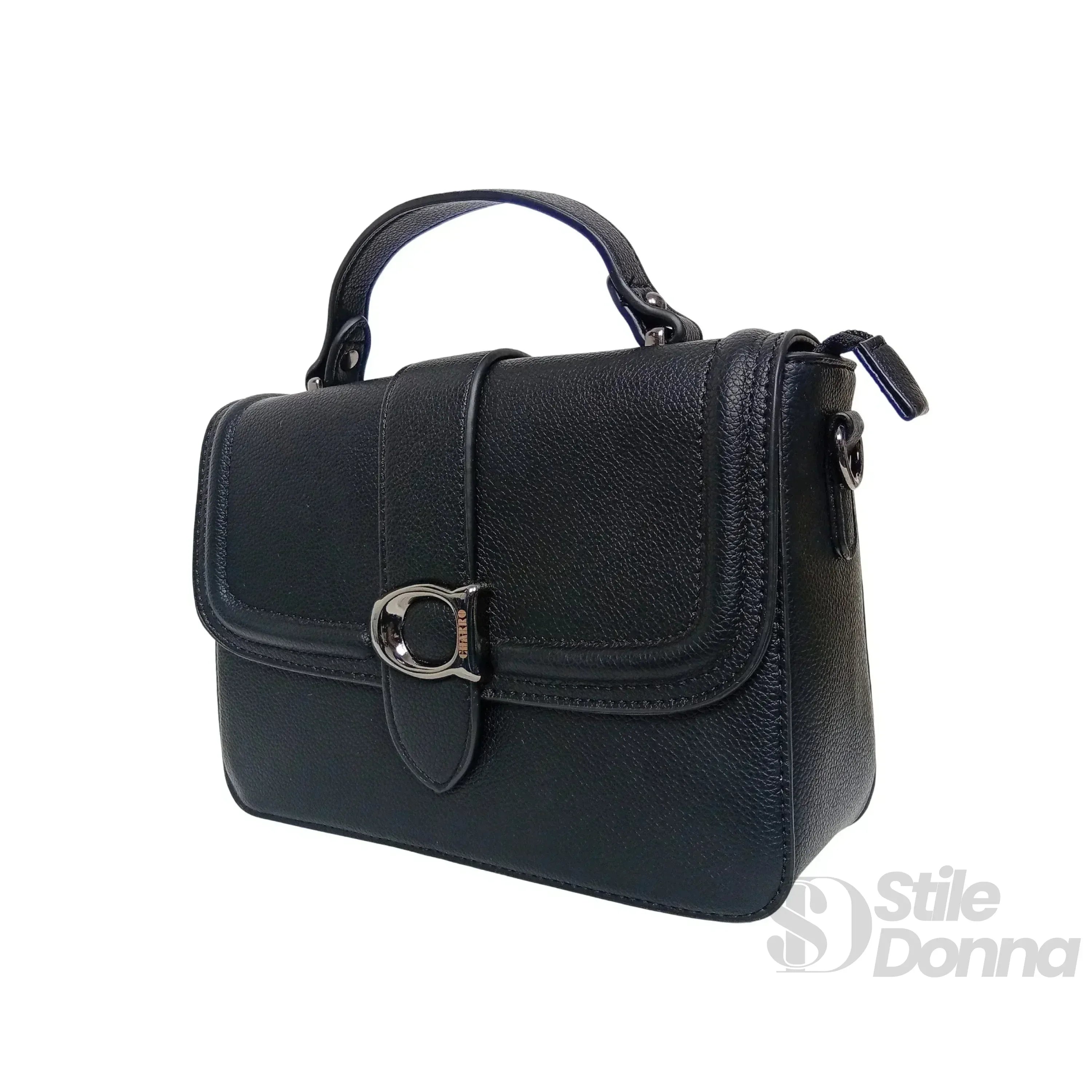 Borsa A Spalla Rigida In Ecopelle Con Texture Morbida Interno In Tessuto Design Minimalista