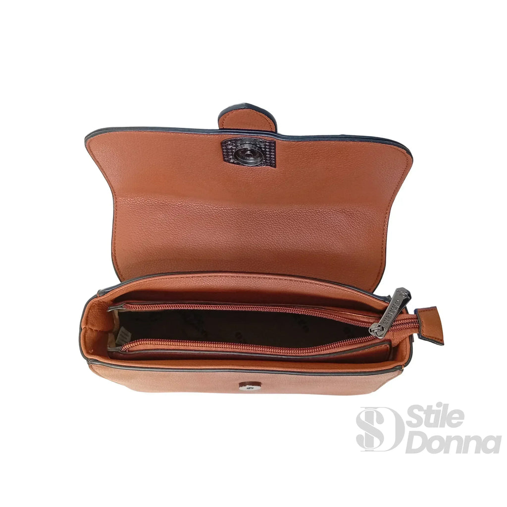 Borsa A Spalla Rigida In Ecopelle Con Texture Morbida Interno In Tessuto Design Minimalista