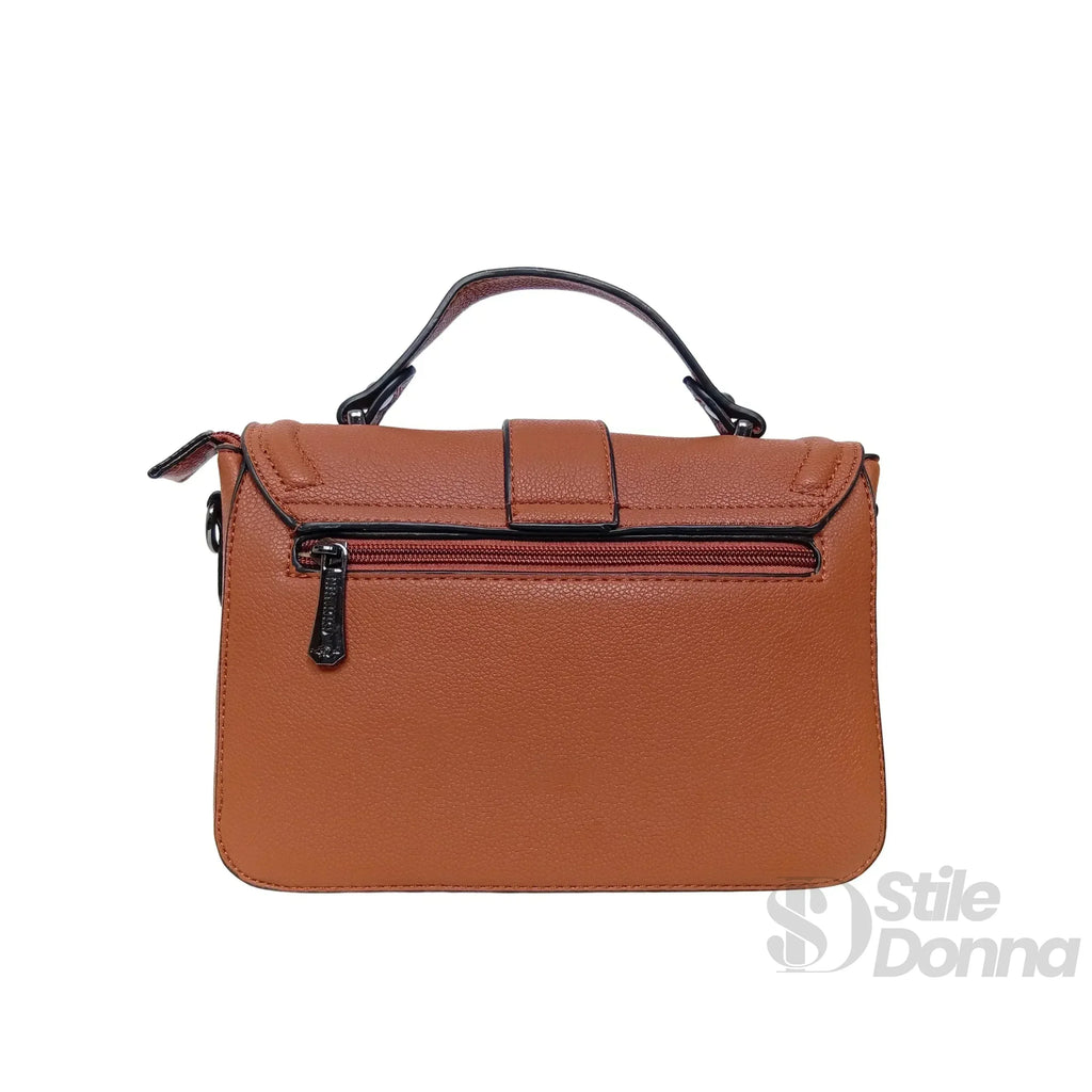 Borsa A Spalla Rigida In Ecopelle Con Texture Morbida Interno In Tessuto Design Minimalista