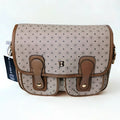 Briciole Borsa A Tracolla In Ecopelle Beige Con Dettagli Oro Chiusura A Cerniera Interno In Tessuto