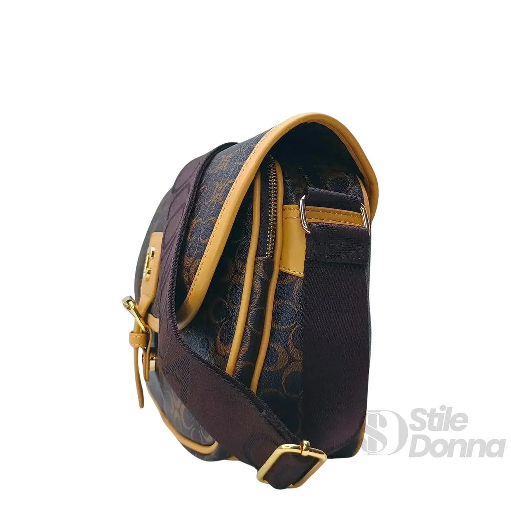 Coconuda Borsa A Tracolla MS 5490 Ecopelle Compatta Per Uso Quotidiano Con Patta Di Sicurezza Regolabile Altezza 20 Cm Larghezza 27 Cm