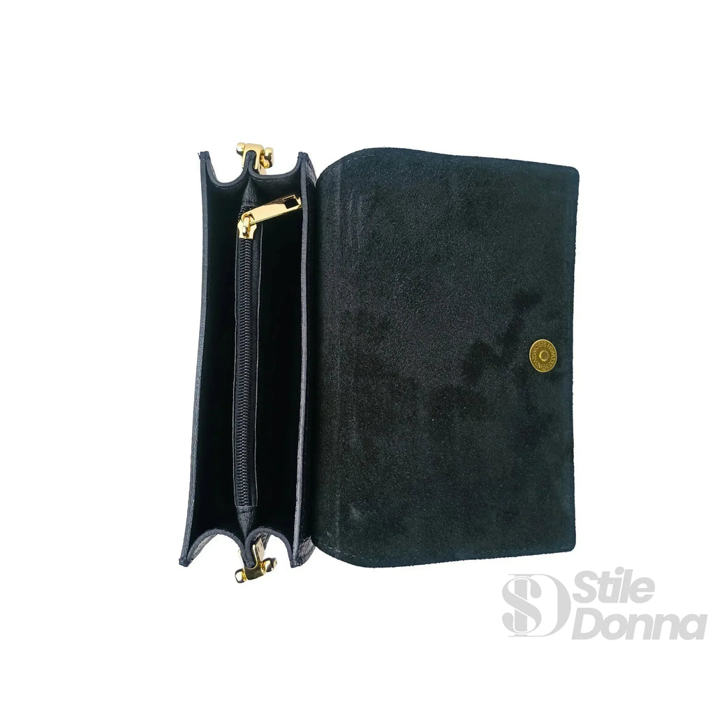 Luxe Crossbody Borsa A Tracolla In Vera Pelle Donna Con Chiusura Magnetica E Cerniera