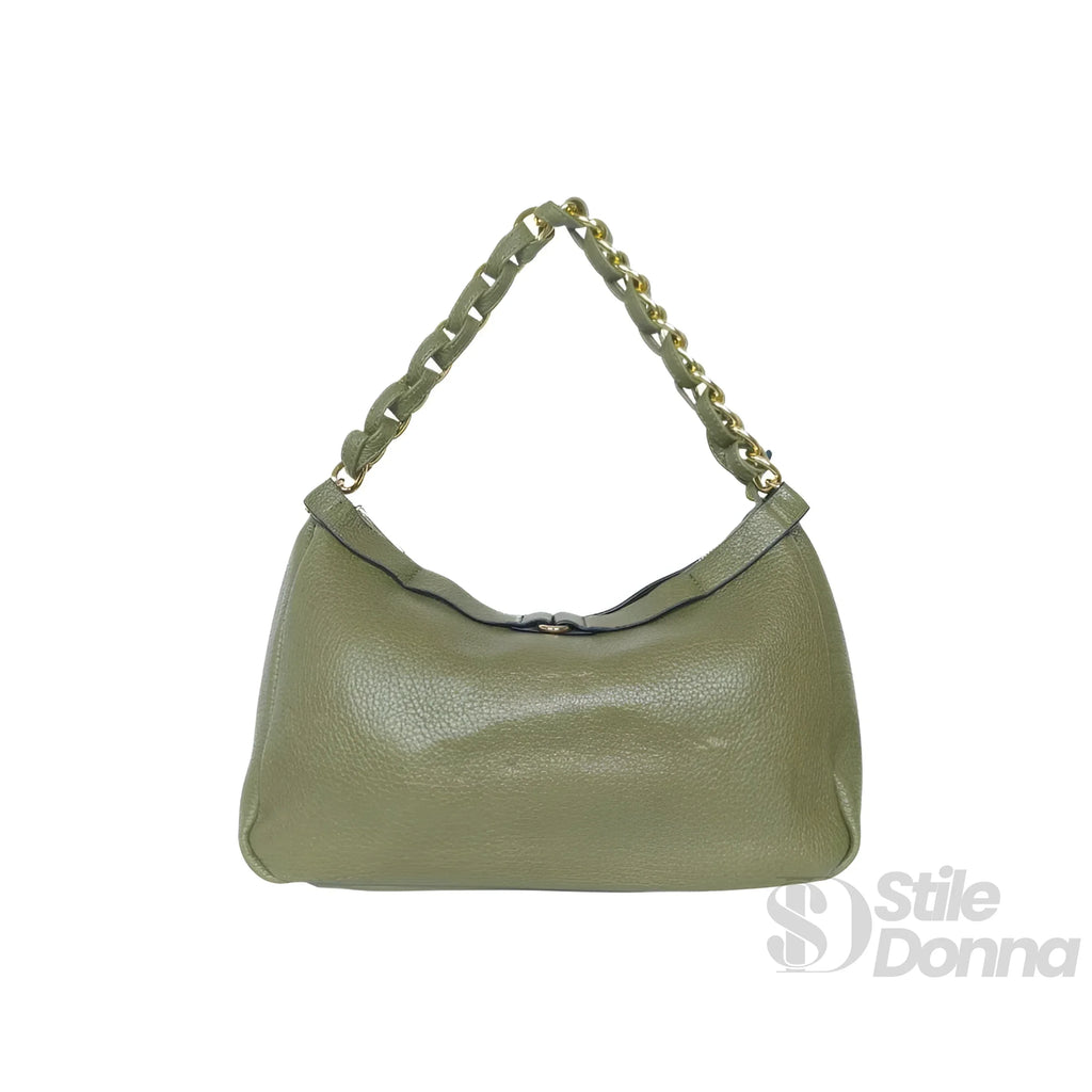 Borsa A Tracolla In Ecopelle Con Cinturino Annodato E Finiture Dorate Interno In Microfibra Antistrappo