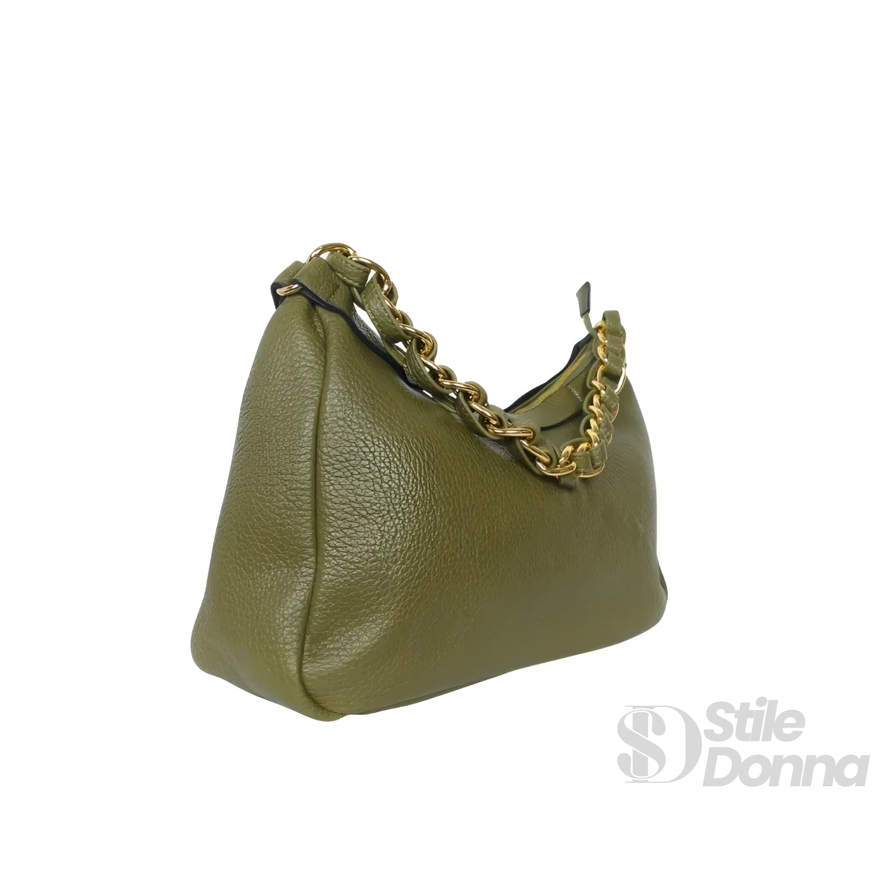 Borsa A Tracolla In Ecopelle Con Cinturino Annodato E Finiture Dorate Interno In Microfibra Antistrappo