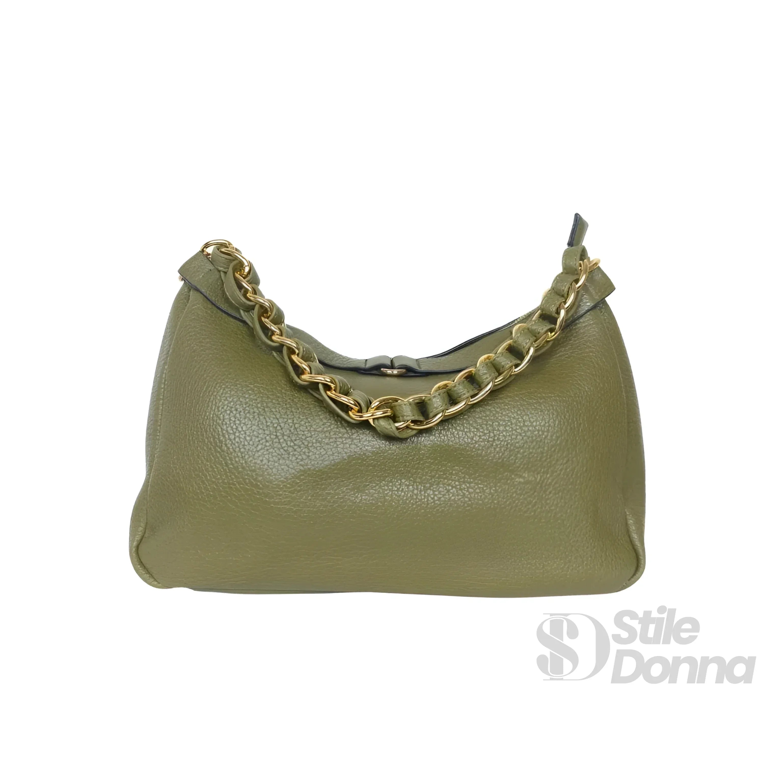 Borsa A Tracolla In Ecopelle Con Cinturino Annodato E Finiture Dorate Interno In Microfibra Antistrappo