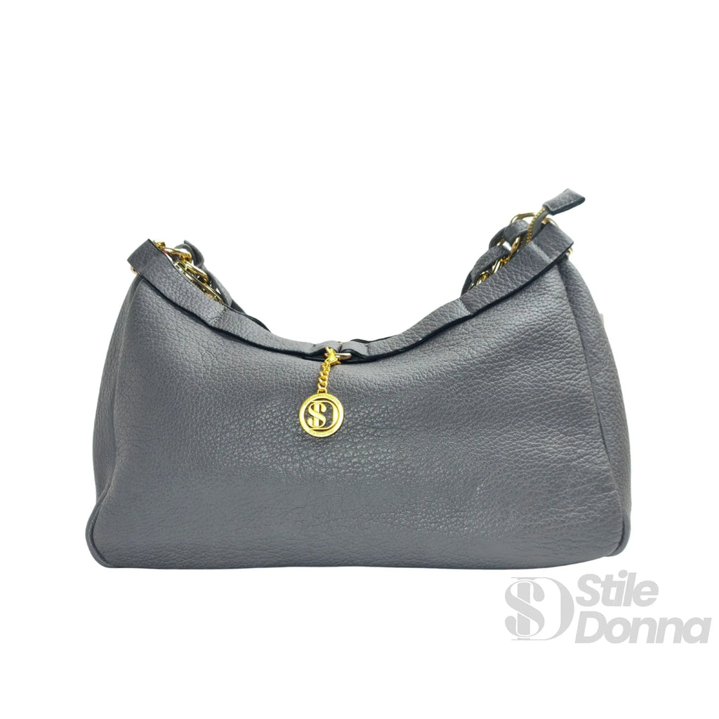 Borsa A Tracolla In Ecopelle Con Cinturino Annodato E Finiture Dorate Interno In Microfibra Antistrappo