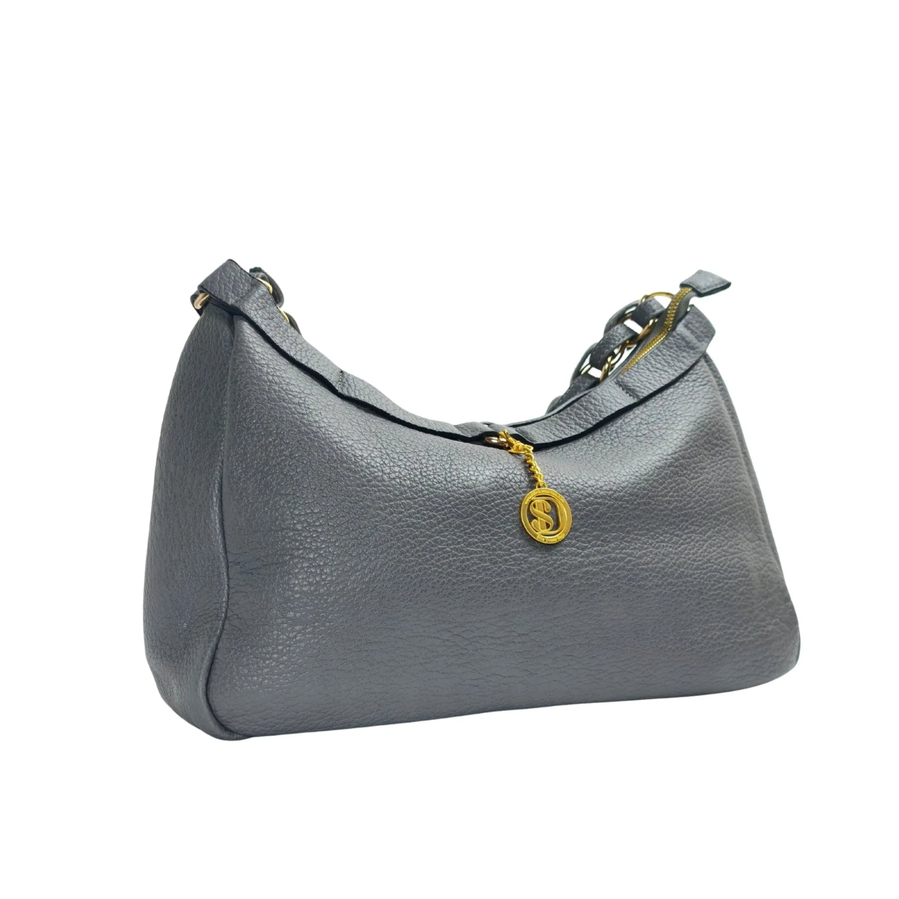 Borsa A Tracolla In Ecopelle Con Cinturino Annodato E Finiture Dorate Interno In Microfibra Antistrappo