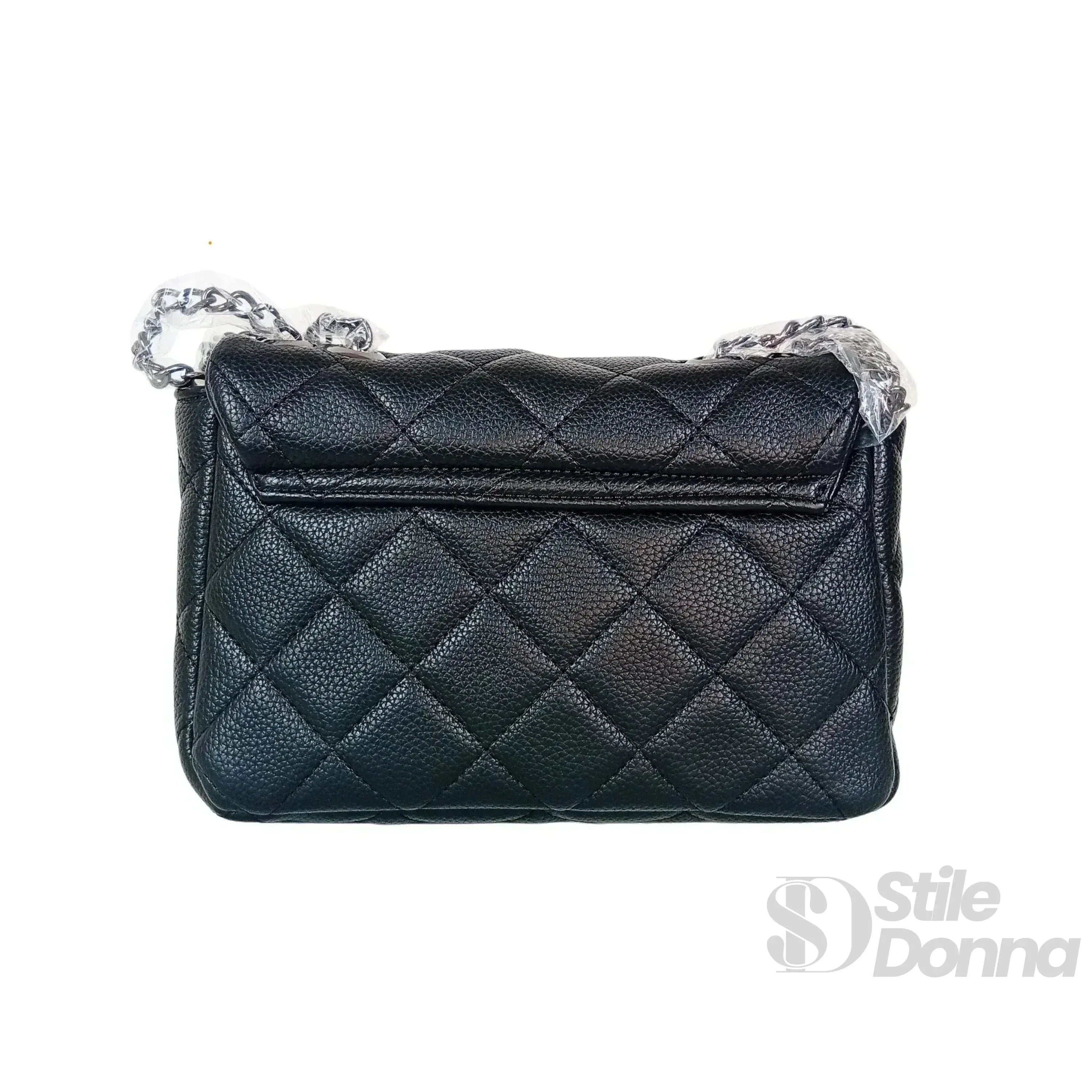 Borsa a Tracolla in Pelle Pu MS-5777 con Finiture Argento e Interno Microfibra Antistrappo