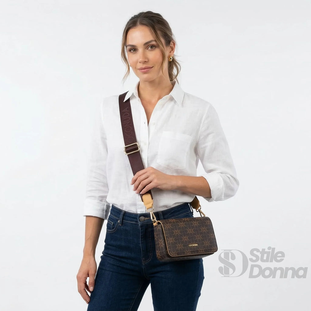 MS 9723 Borsa A Tracolla In Pelle Marrone